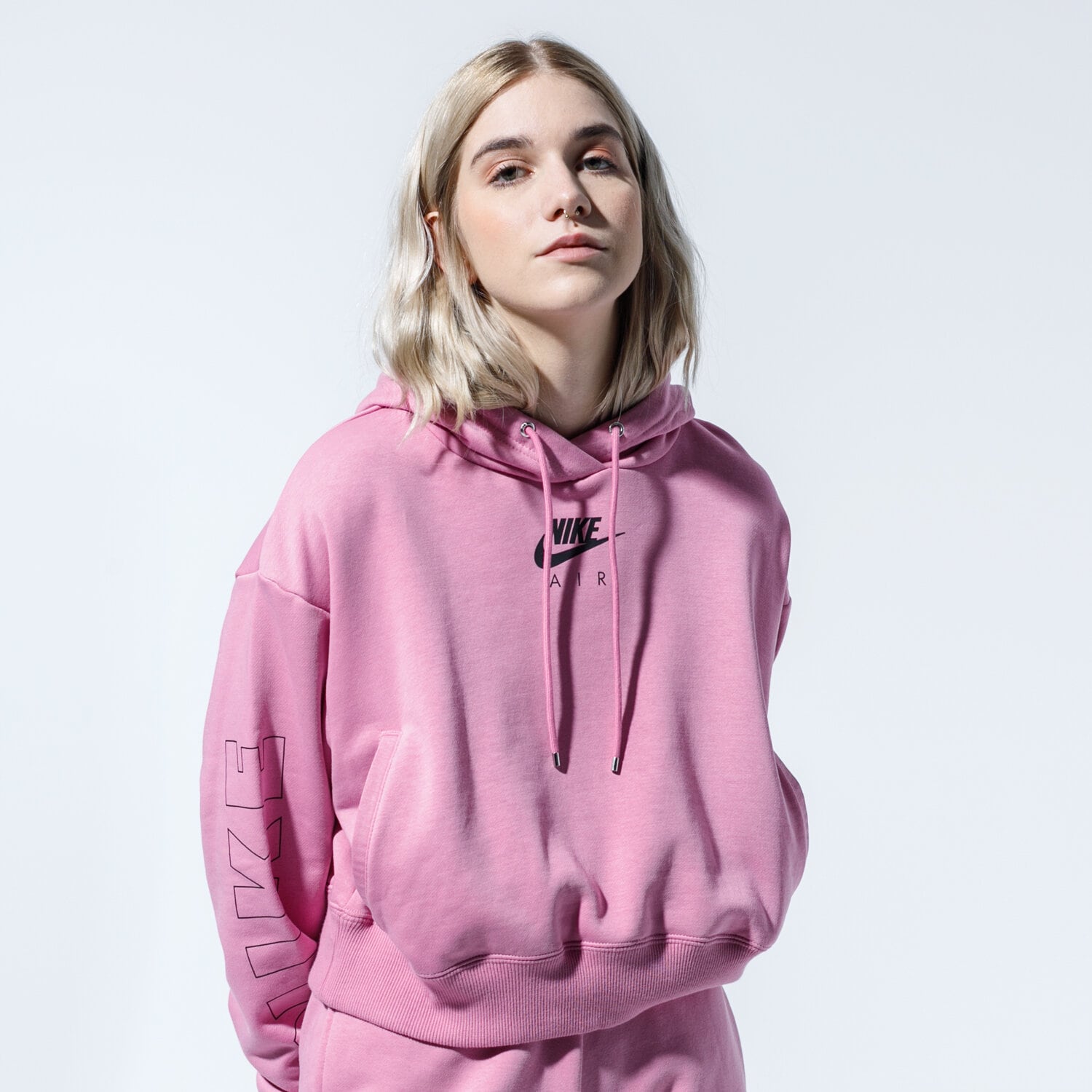 Femei bluză NIKE BLUZĂ CU GLUGĂ W NSW AIR HOODIE FLC BB CJ3082-693 Roz