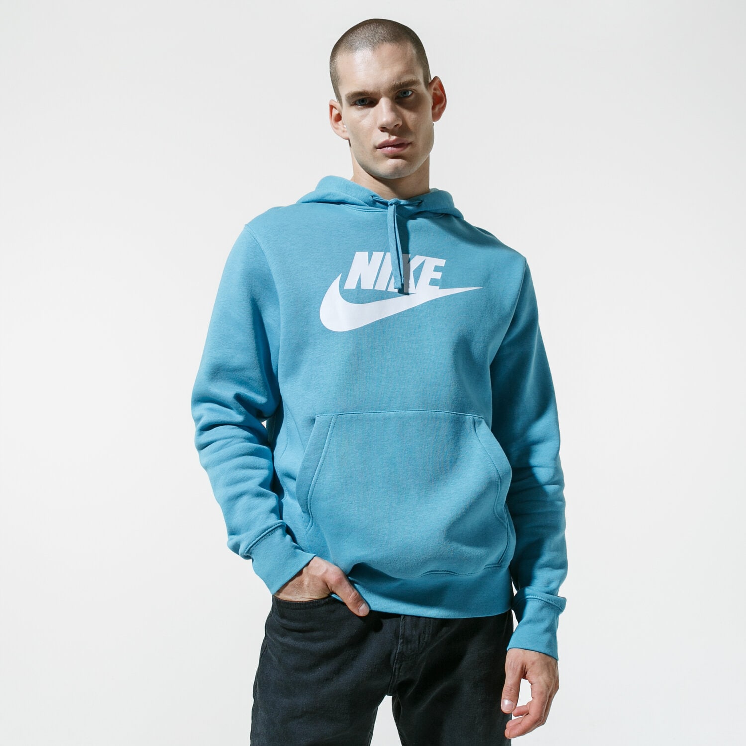 Bărbați bluză NIKE BLUZĂ CU GLUGĂ NIKE SPORTSWEAR CLUB FLEECE BV2973-424 Albastru