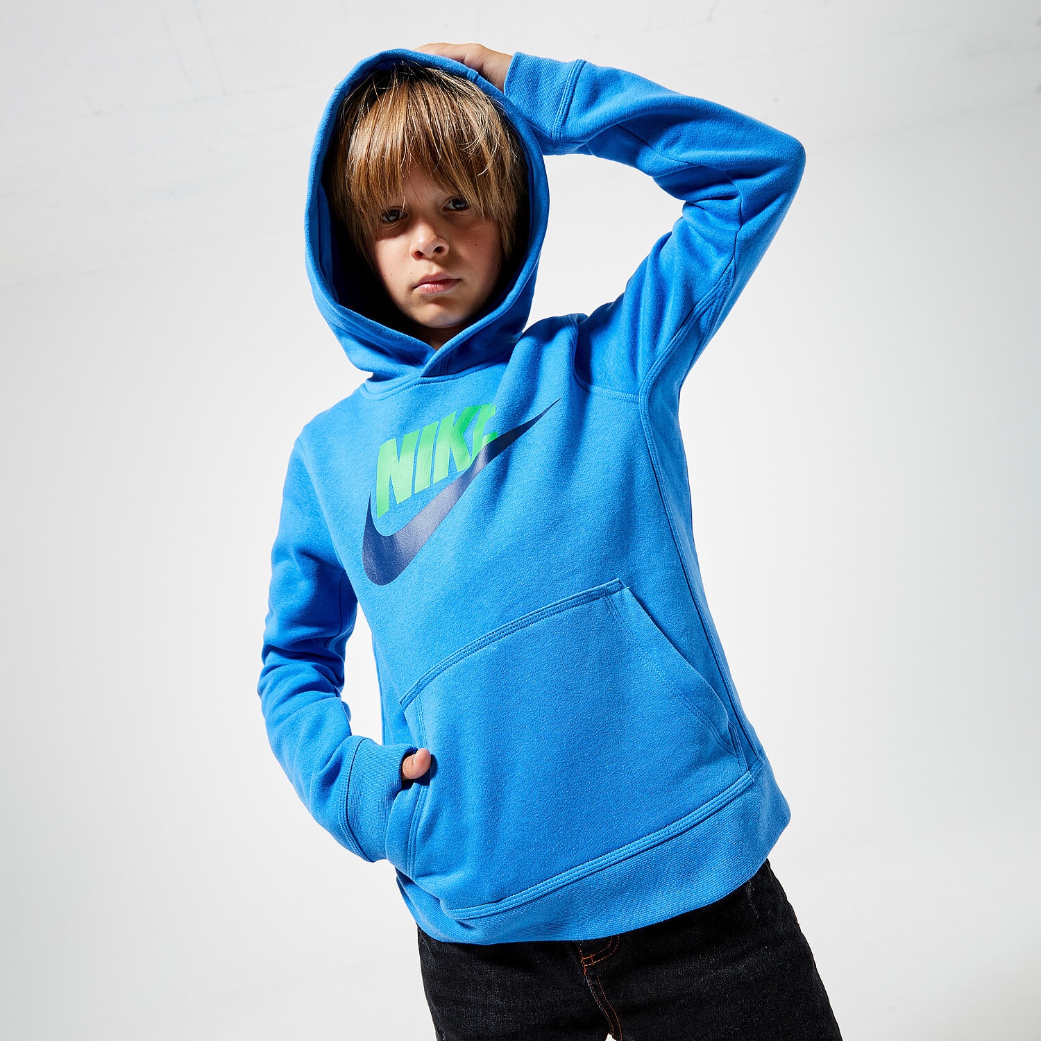 Copii bluză NIKE BLUZĂ CU GLUGĂ SPORTSWEAR CLUB FLEECE CJ7861-402 Albastru
