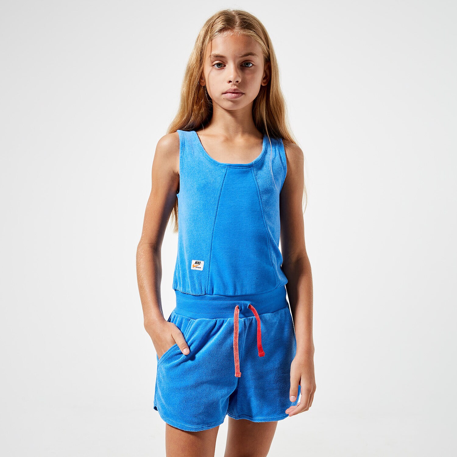 Copii tricou NIKE G NSW HERITAGE ROMPER CJ7543-402 Albastru