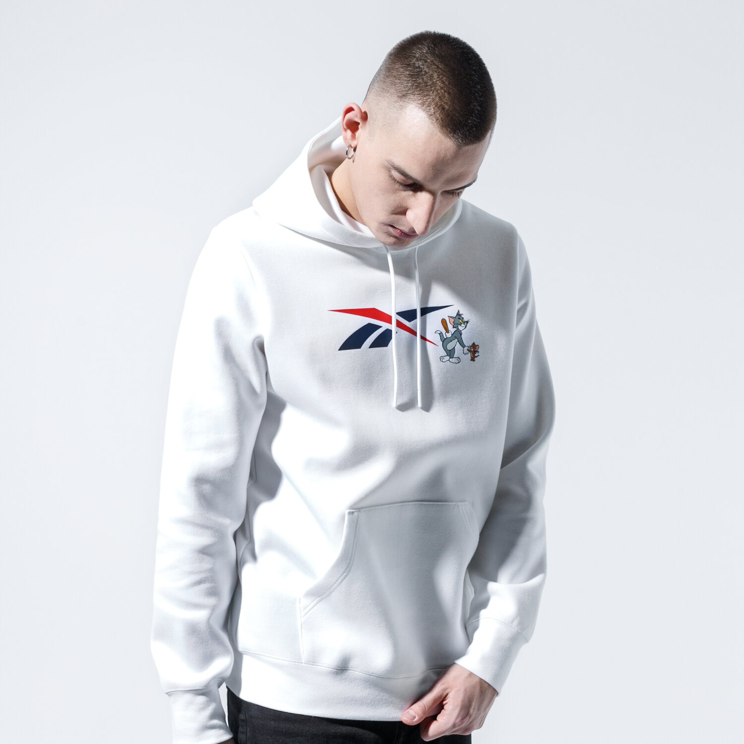 Bărbați bluză REEBOK BLUZĂ CU GLUGĂ TJ HOODY 3 GK9160 Alb
