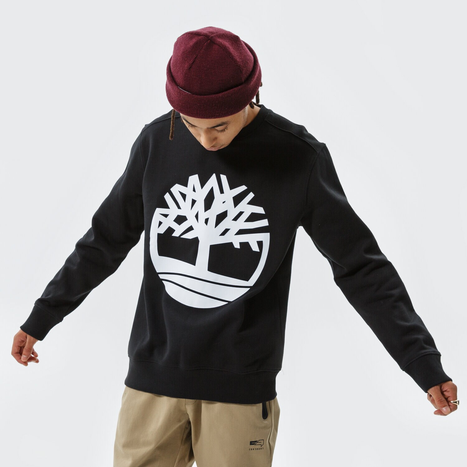Bărbați bluză TIMBERLAND BLUZĂ YC CORE TREE LOGO CREW NECK SWEATSHIRT TB0A2BJ8N921 Negru