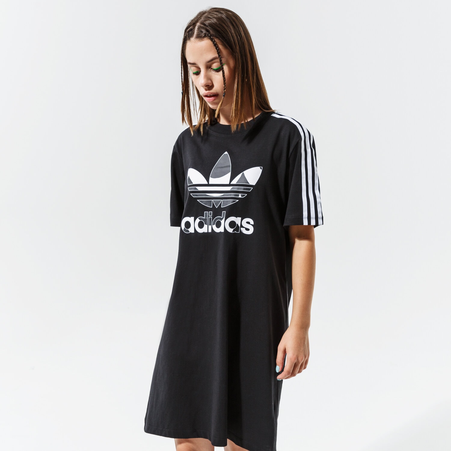 Femei rochii și fuste ADIDAS ROCHIE TEE TRENINGS H20487 Negru