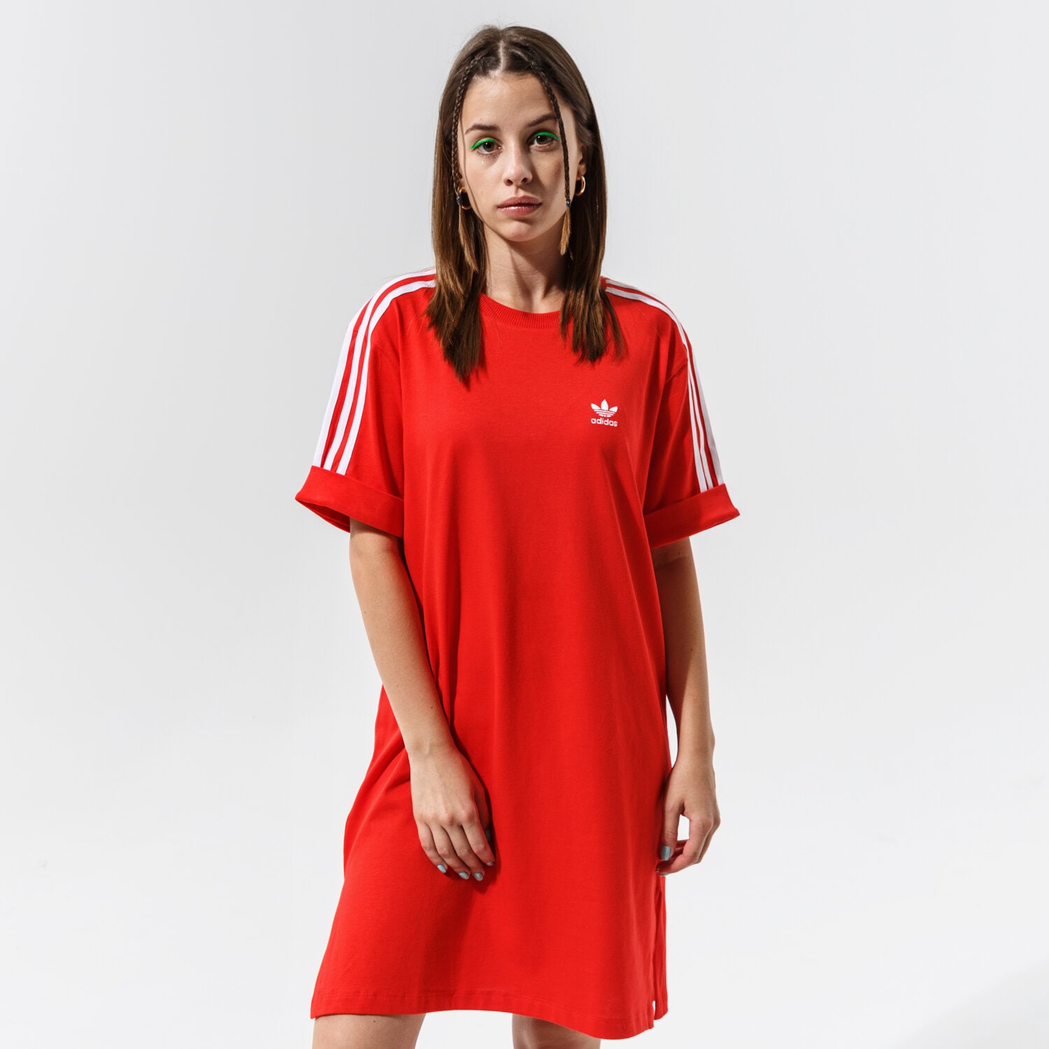 Femei rochii și fuste ADIDAS ROCHIE TEE TRENINGS H35505 Roșu