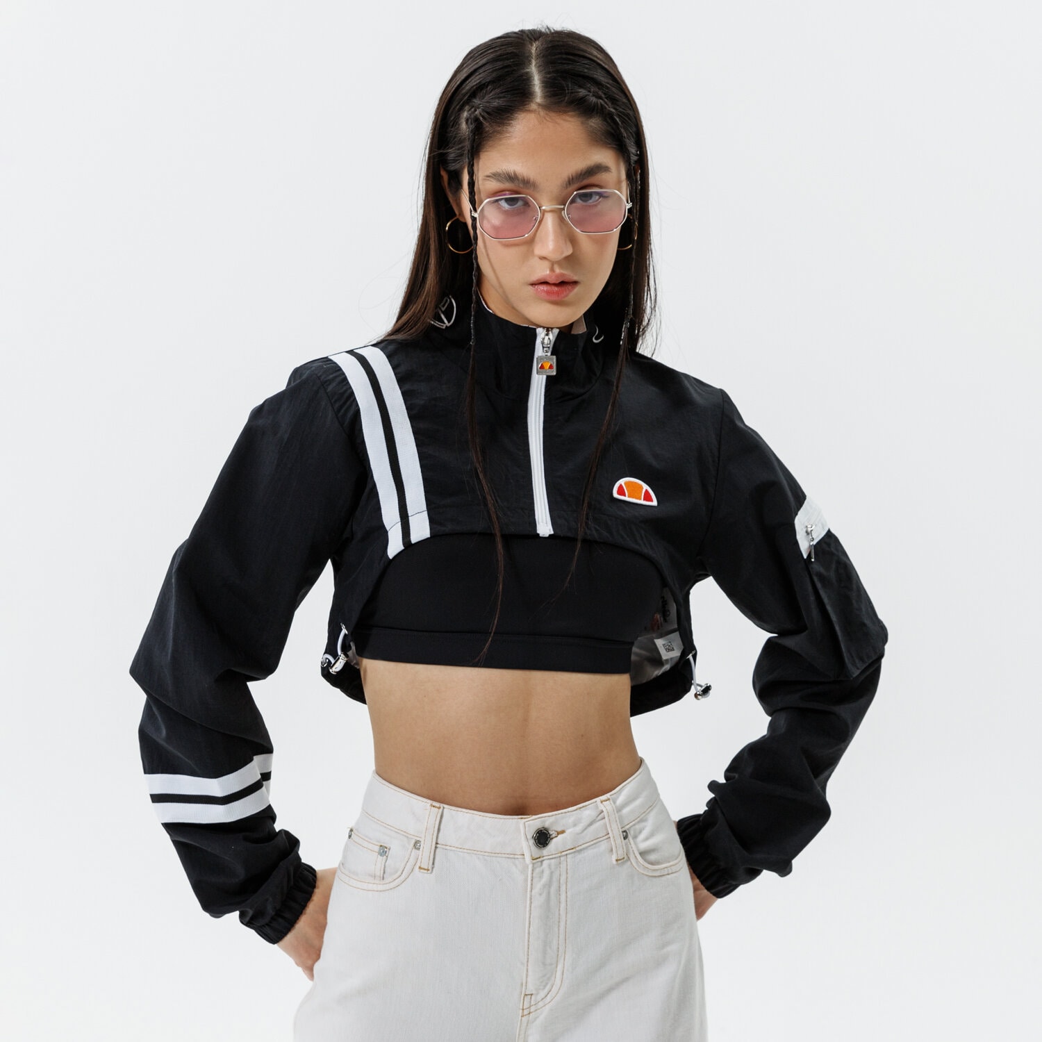 Femei bluză ELLESSE BLUZĂ LAUDE CROP TRACK TOP BLK SGI11011011 Negru