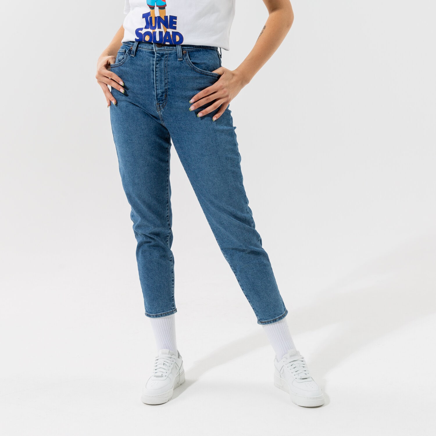 Femei pantaloni LEVI'S PANTALONI  HIGH WAISTED MOM JEAN 26986-0008 Albastru