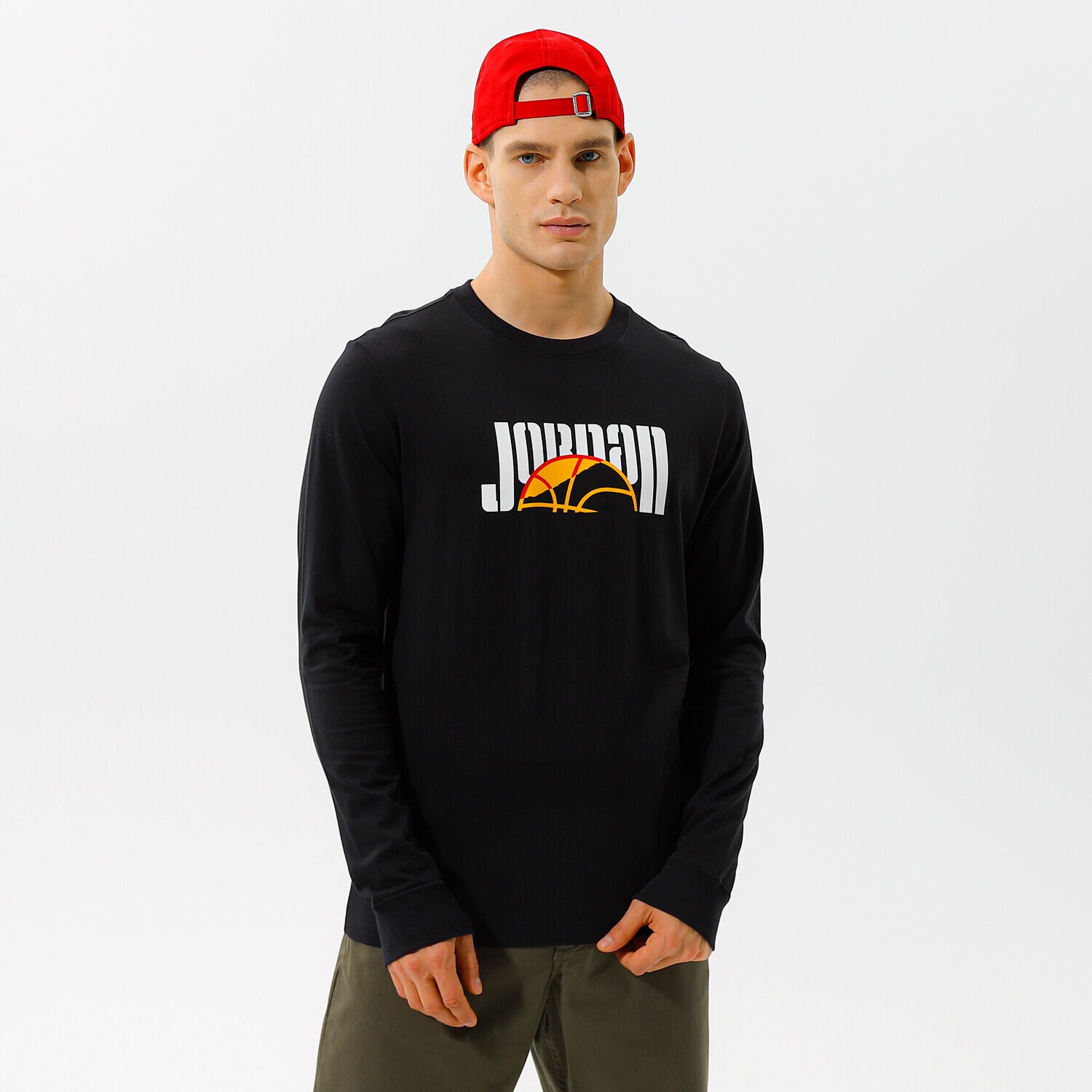 Bărbați tricou JORADAN TRICOU M J SPRT DNA LS CREW DC9771-010 Negru
