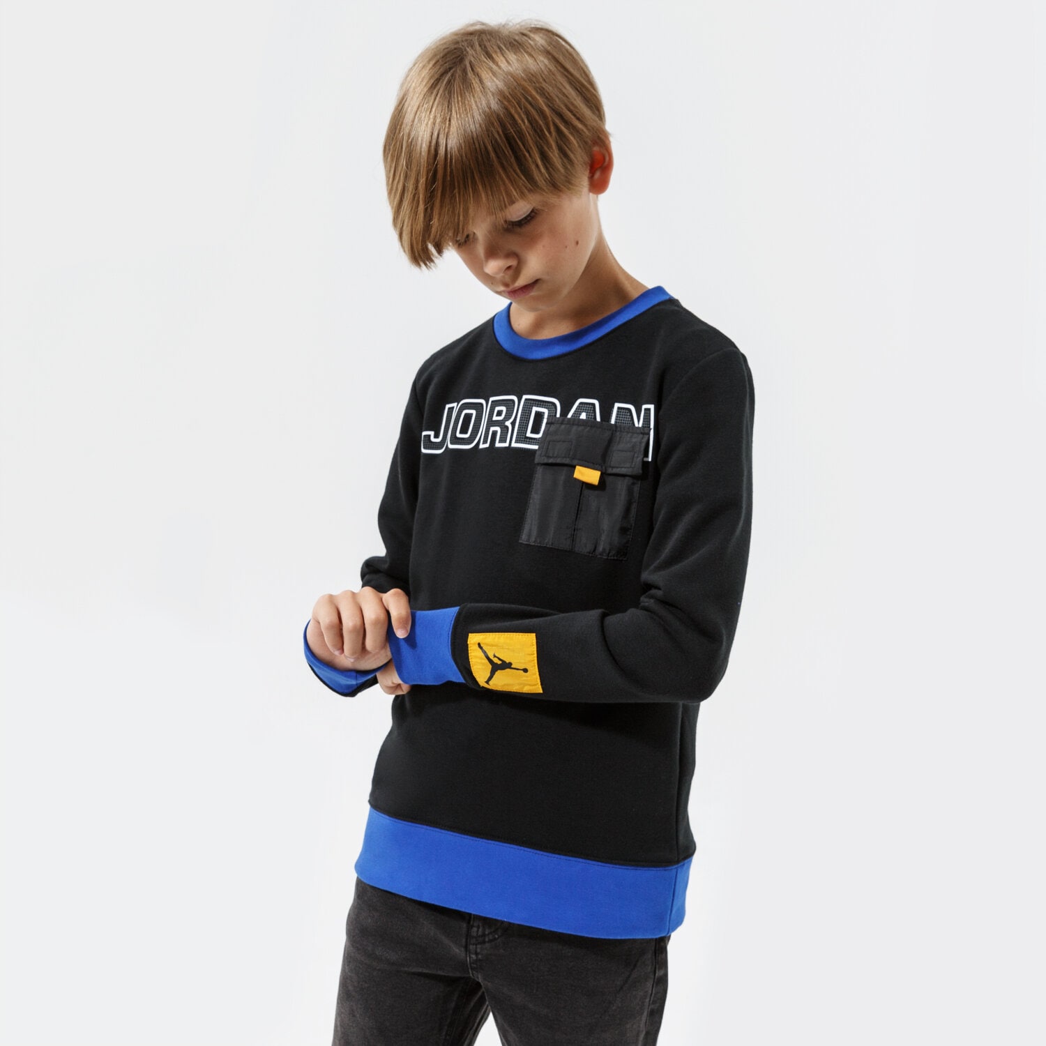 Copii bluză JORDAN BLUZĂ NEXT UTILITY CREW BOY 95A746-023 Negru