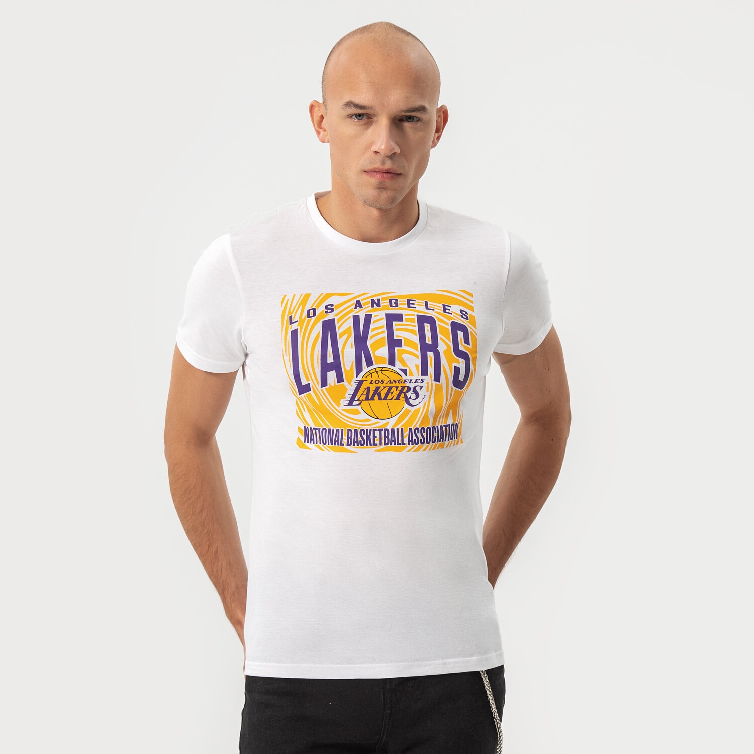 Bărbați tricou NEW ERA TRICOU TEE LAKERS WHT 13051080 Alb