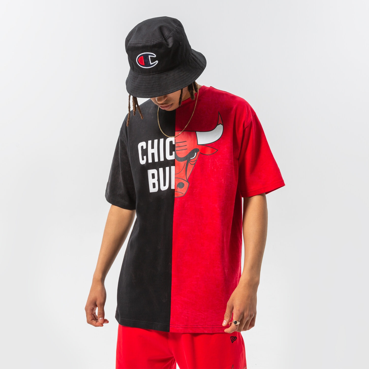 Bărbați tricou NEW ERA TRICOU WASHED PACK GRAPHIC BULLS CHICAGO BULLS BLKFD 13083857 Roșu