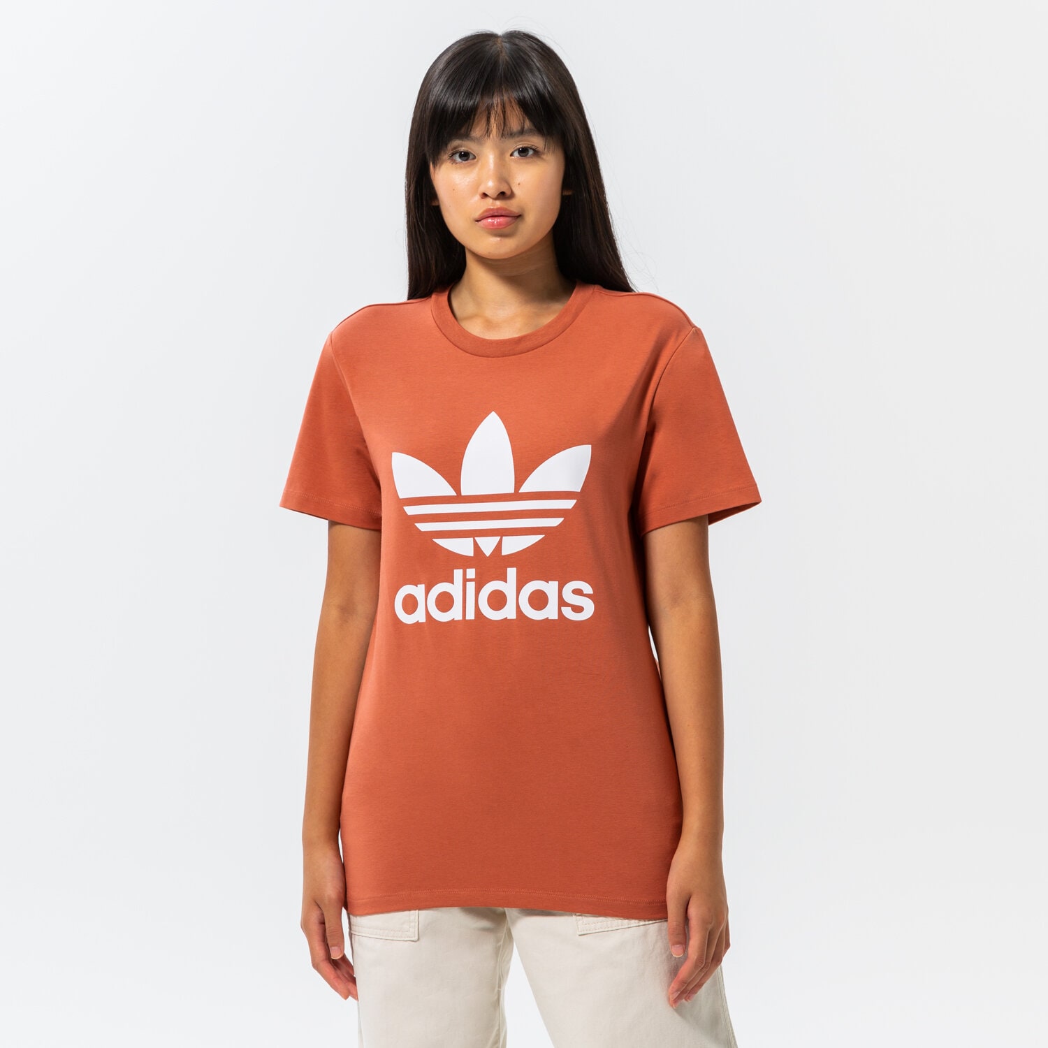 Femei tricou ADIDAS TRICOU TREFOIL TEE HK9637 Maro