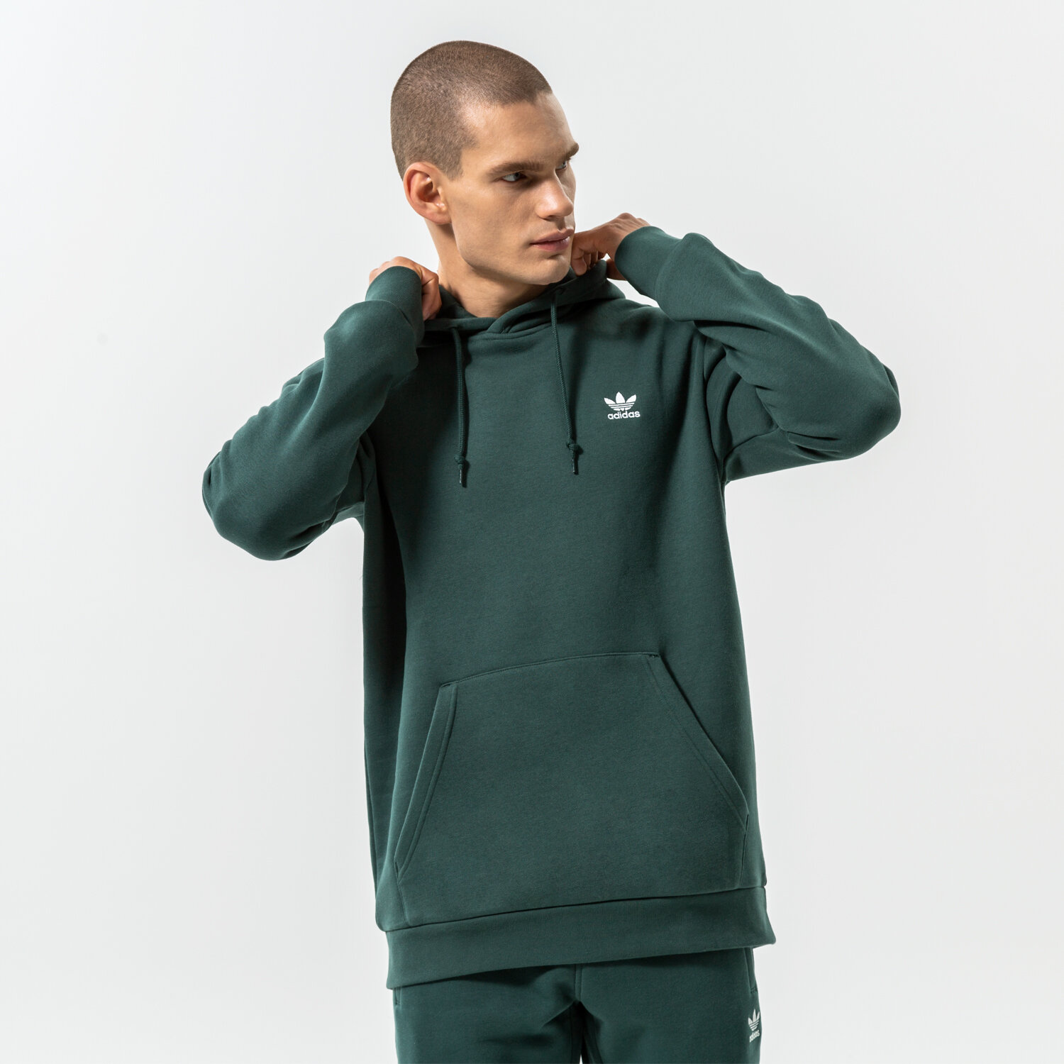 Bărbați bluză ADIDAS BLUZĂ CU GLUGĂ ESSENTIAL HOODY HK0099 Verde