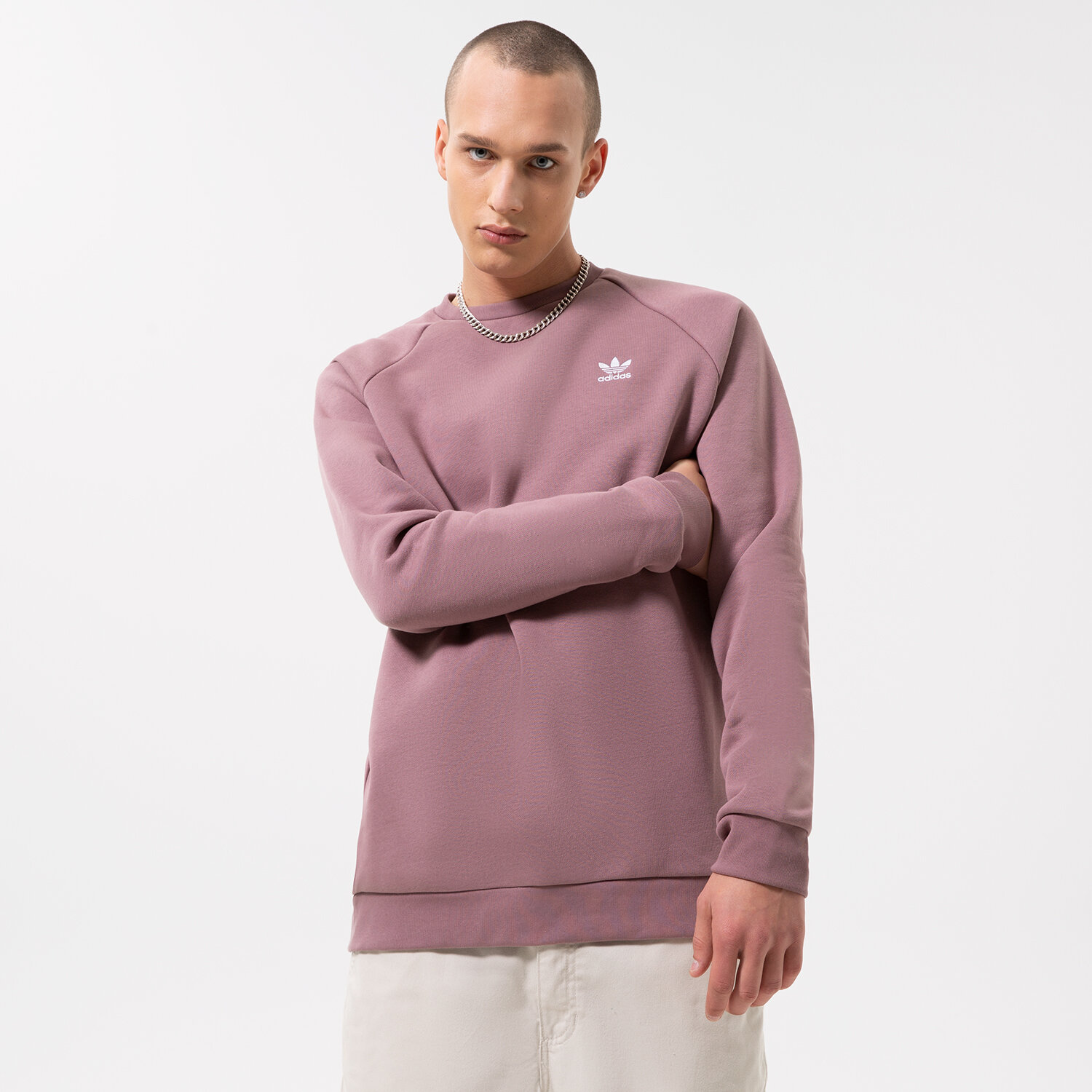 Bărbați bluză ADIDAS BLUZĂ ESSENTIAL CREW HJ7991 Maro
