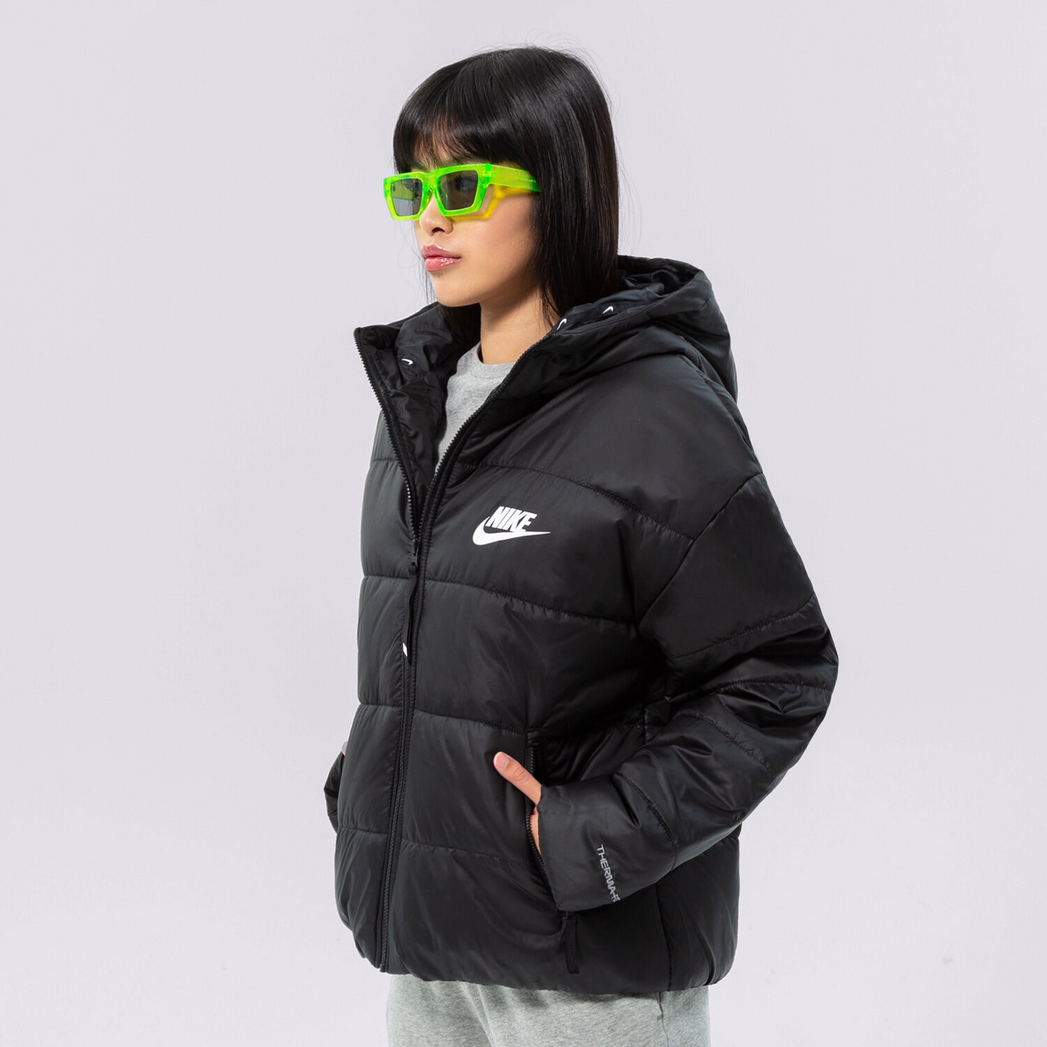 Femei geacă de iarnă NIKE SWOOSH PADDED JACKET  DX1797-010 Negru