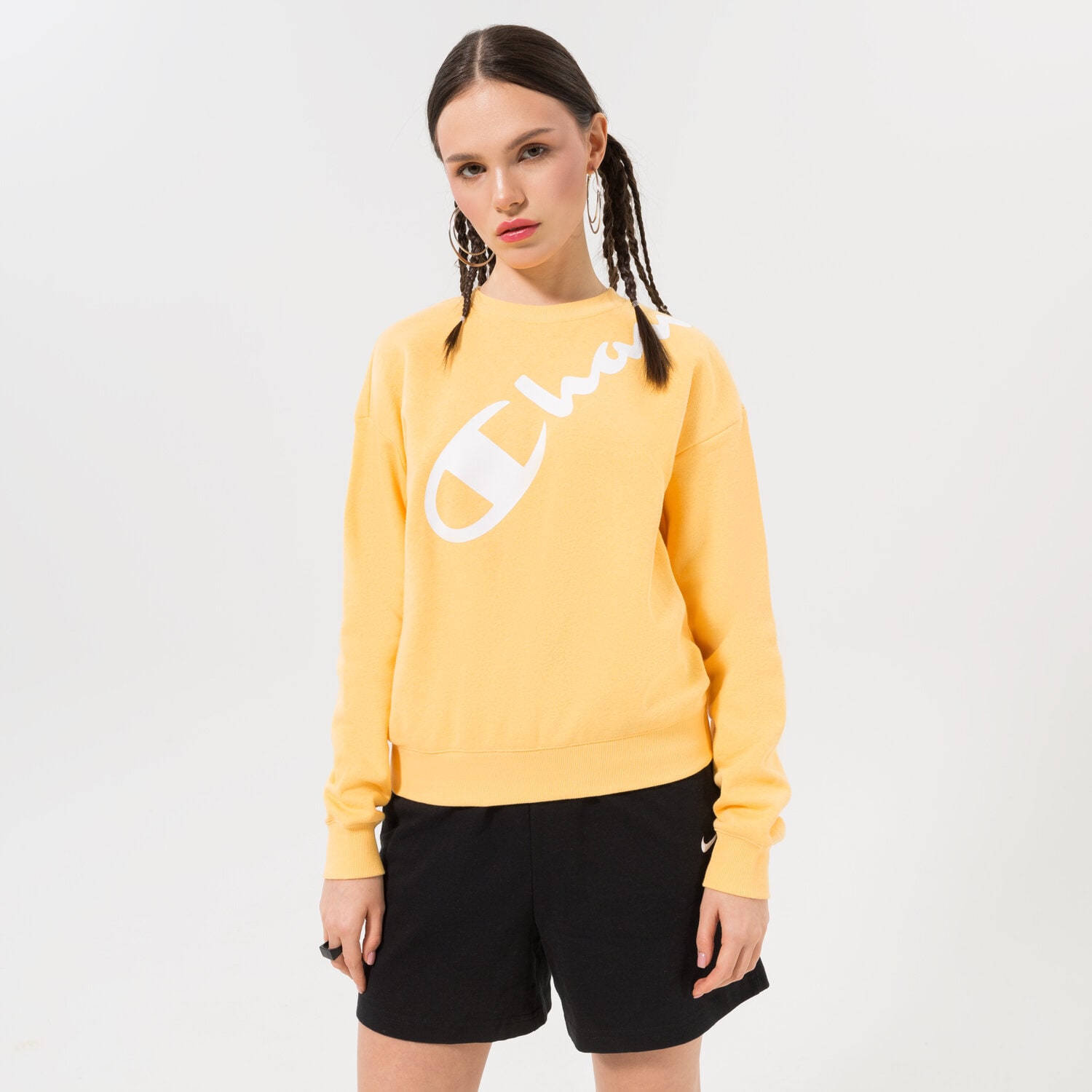 Femei bluză CHAMPION BLUZĂ CREWNECK SWEATSHIRT 115392YS121 Galben