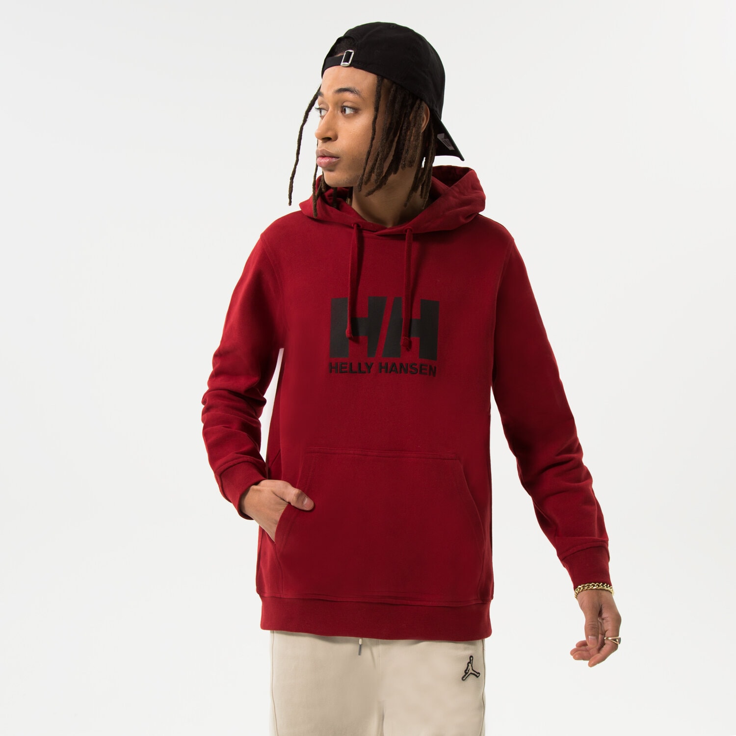 Bărbați bluză HELLY HANSEN BLUZĂ CU GLUGĂ HH LOGO HOODIE 33977215 Bordo
