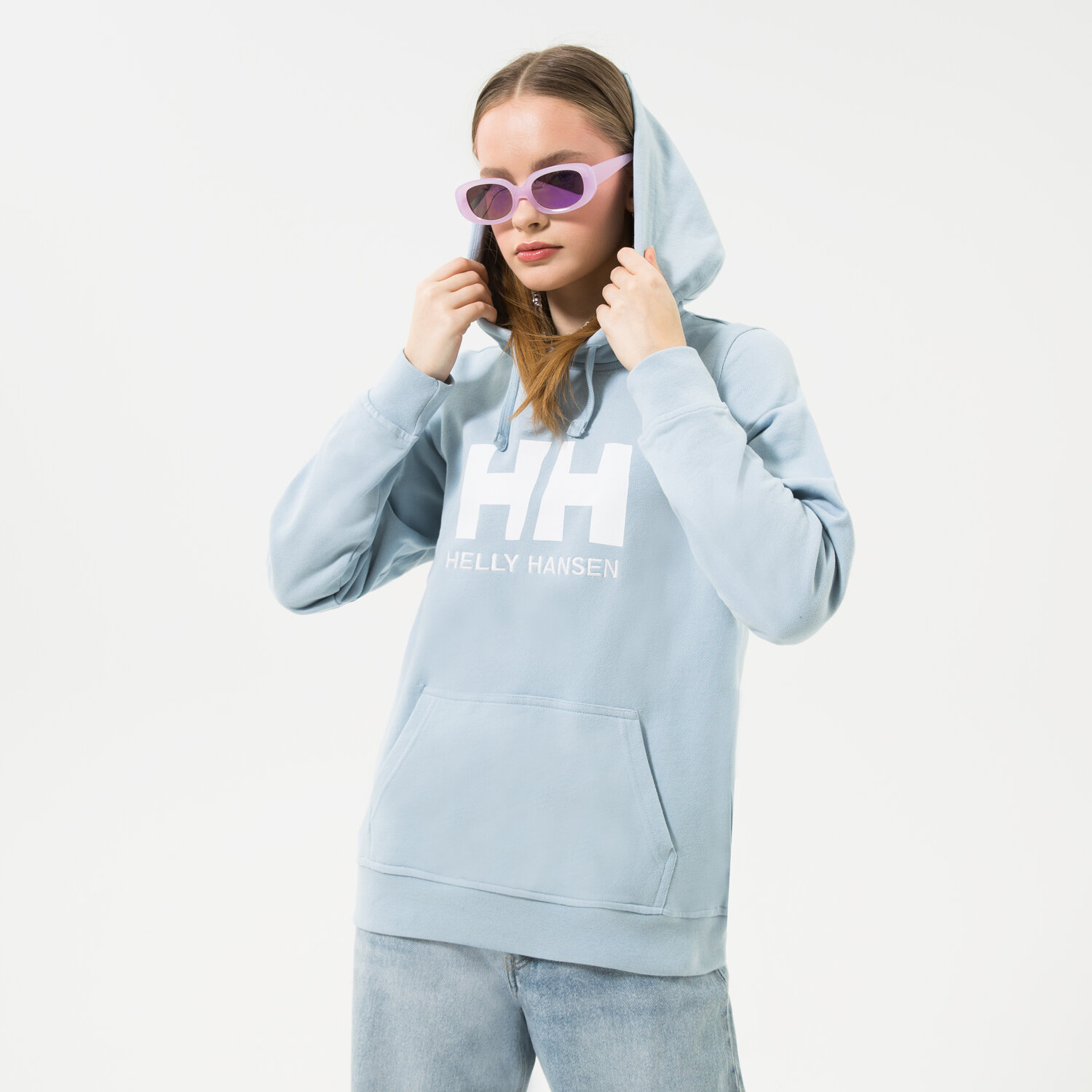 Femei bluză HELLY HANSEN BLUZĂ CU GLUGĂ W HH LOGO HOODIE 33978582 Albastru