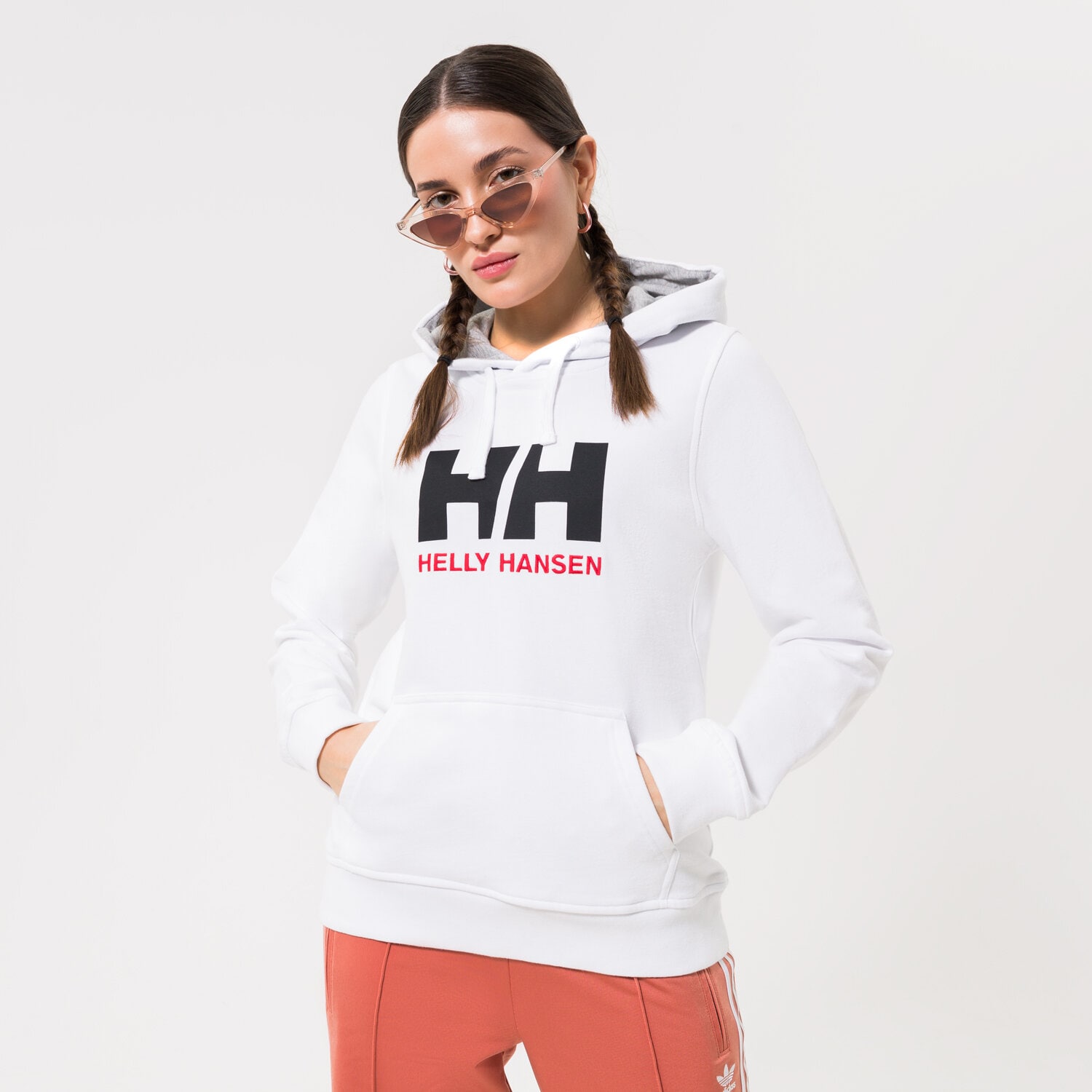 Femei bluză HELLY HANSEN BLUZĂ CU GLUGĂ W HH LOGO HOODIE 33978001 Alb