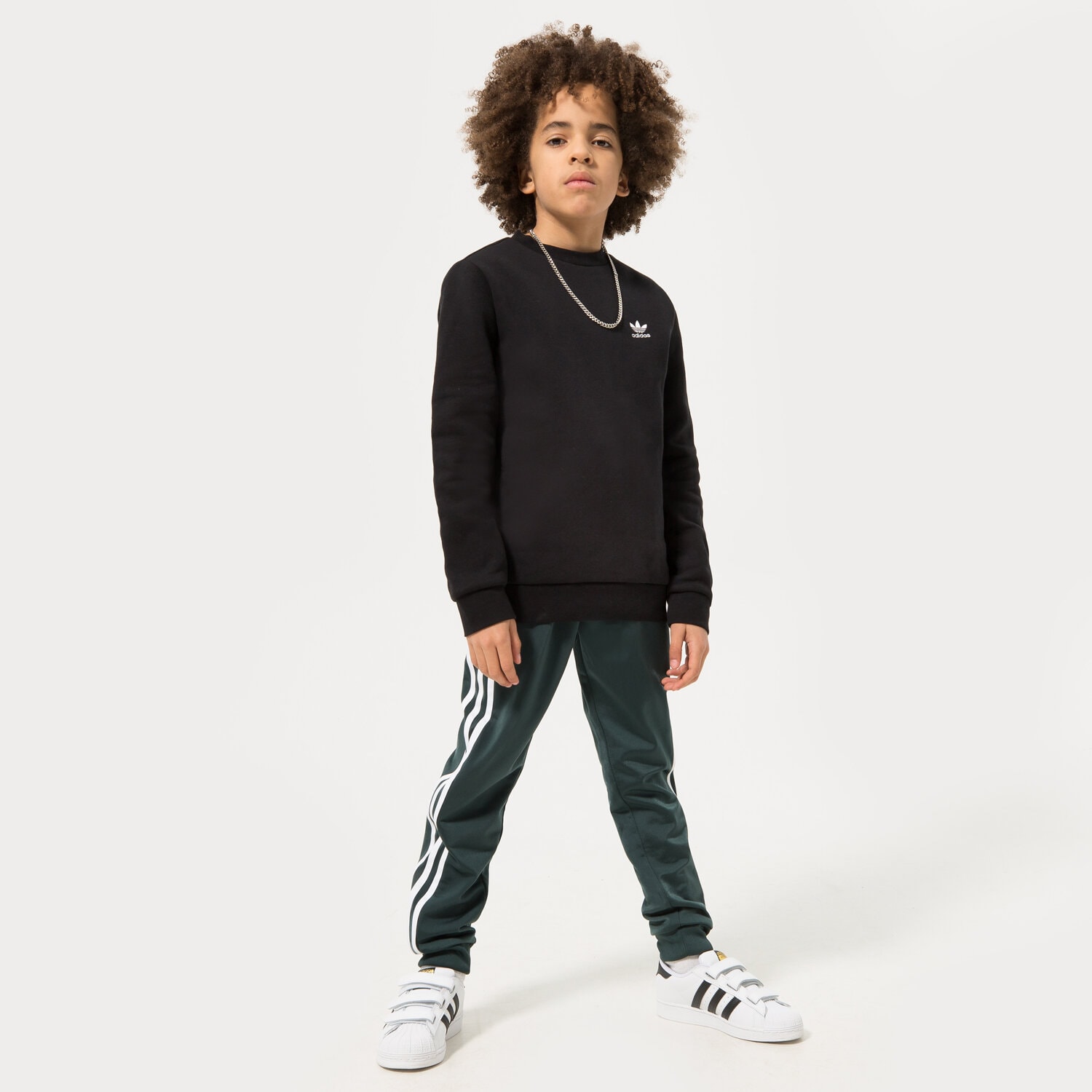 Copii bluză ADIDAS BLUZĂ CREW BOY HS8870 Negru