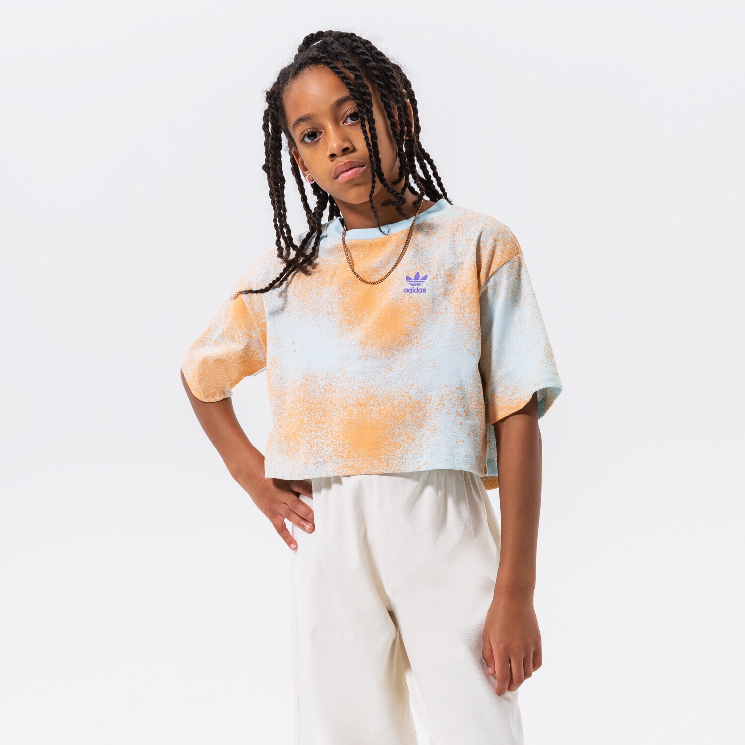 Copii tricou ADIDAS TRICOU CROP TEE GIRL HK2929 Alb