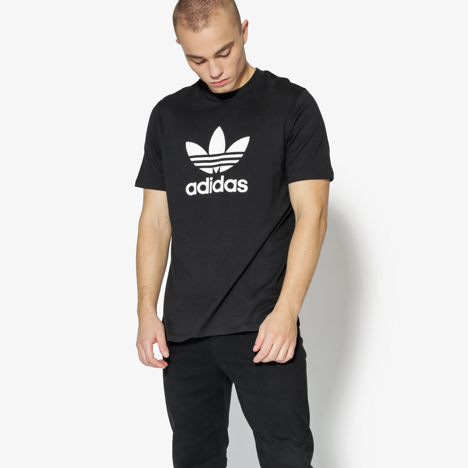 Bărbați tricou ADIDAS TRICOU SS TREFOIL TRICOU ADICOLOR CW0709 Negru