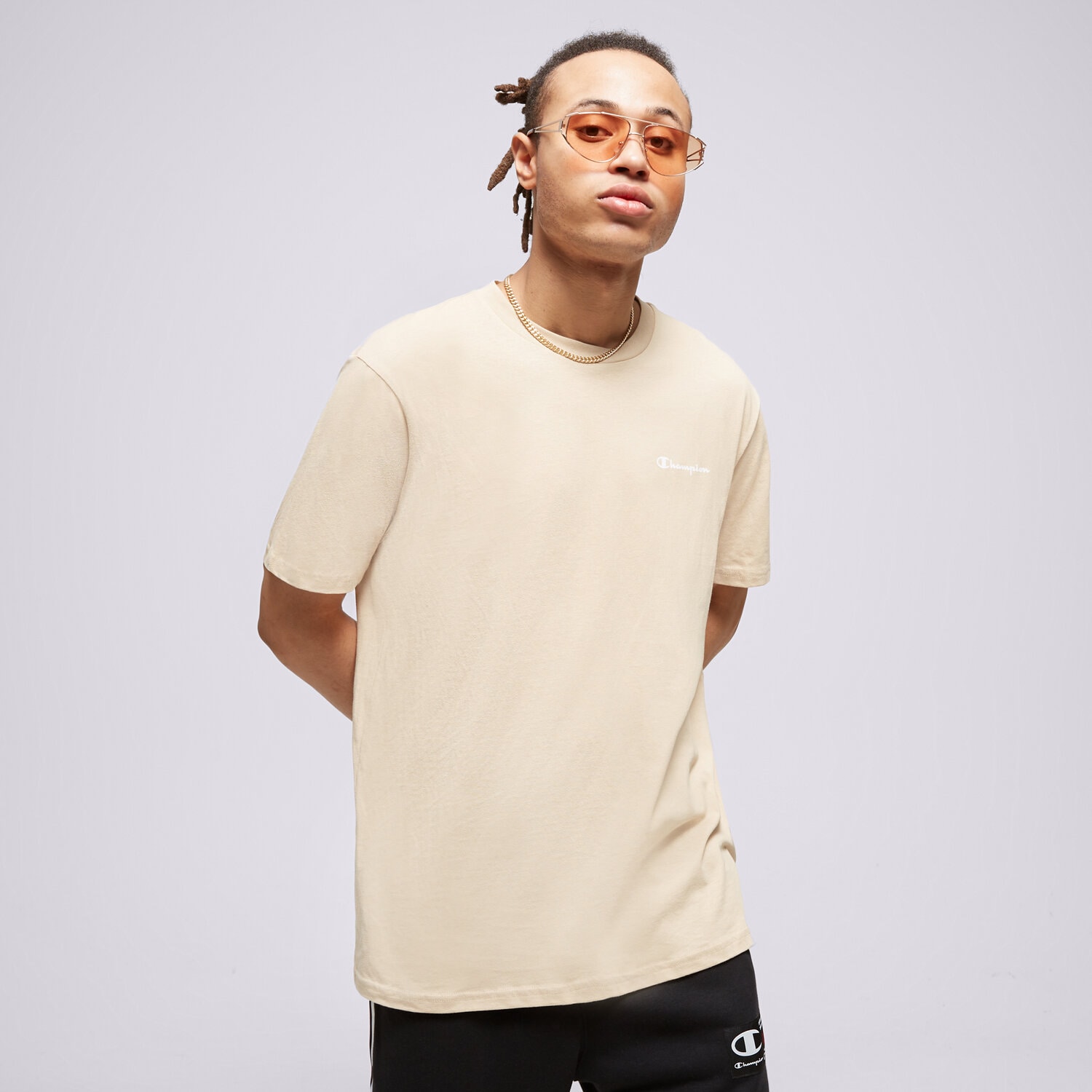 Bărbați tricou CHAMPION TRICOU CREWNECK TRICOU 218281MS073 Bej