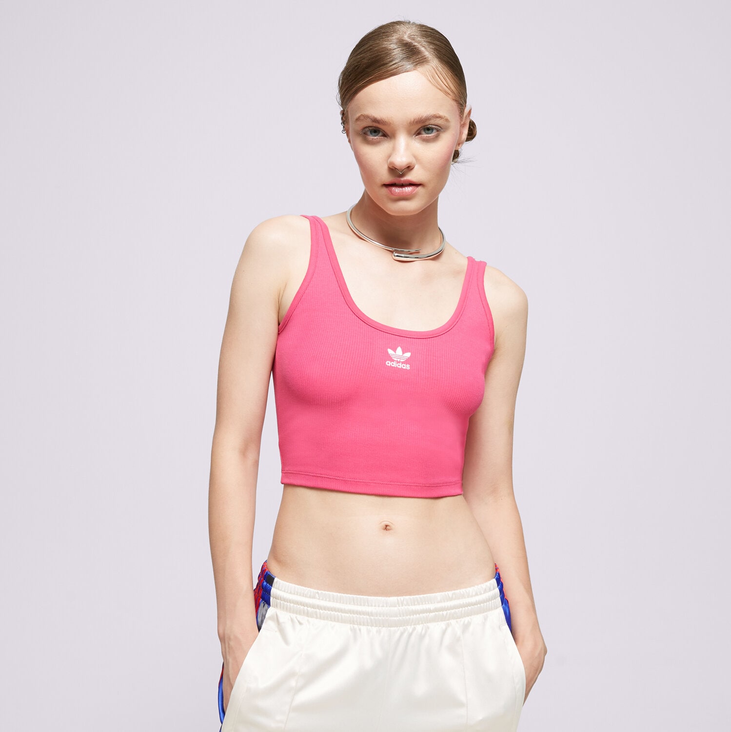 Femei tricou ADIDAS TOP RIB MAIOU TOP HG6164 Roz