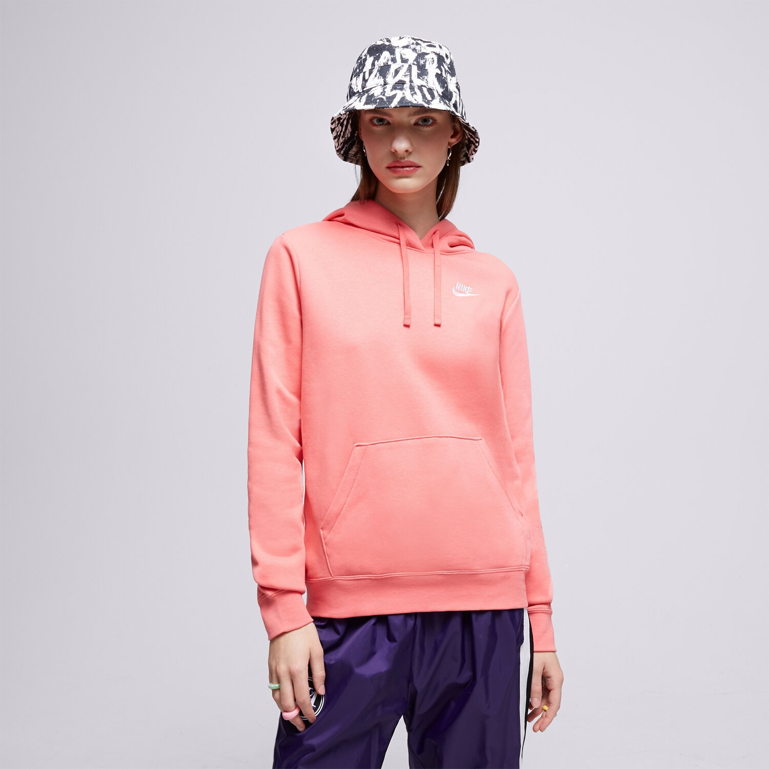 Femei bluză NIKE BLUZĂ HANORAC W NSW CLUB FLC PO HDY STD DQ5793-894 Roz