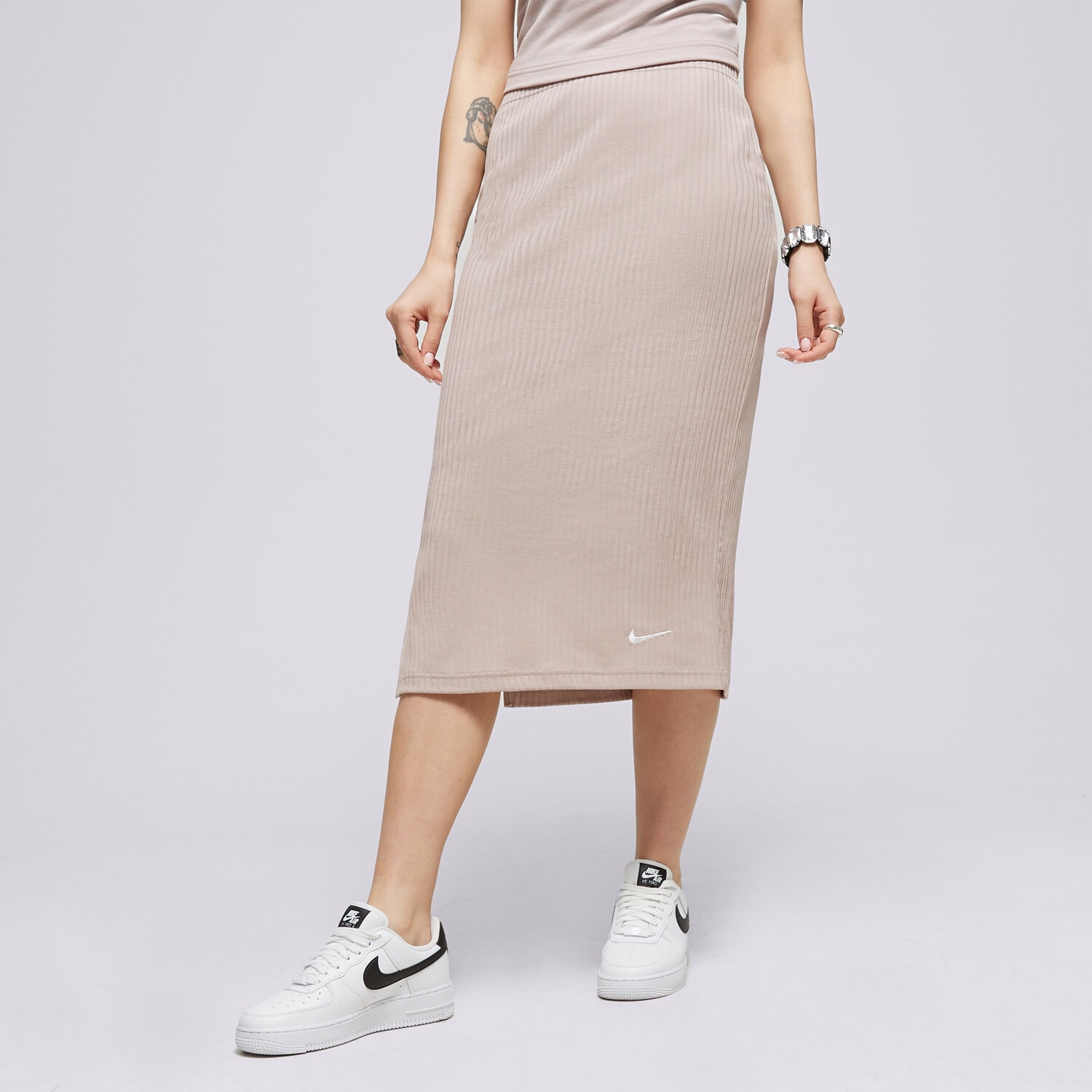 Femei rochii și fuste NIKE FUSTĂ W NSW RIB JRSY SKIRT DV7956-272 Bej
