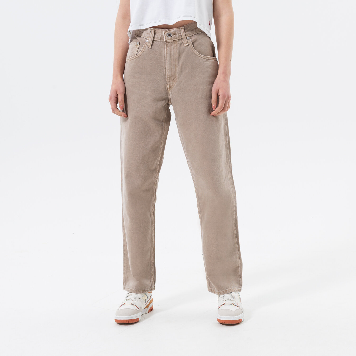 Femei pantaloni LEVI'S PANTALONI  94 BAGGY SILVERTAB A3518-0001 Bej