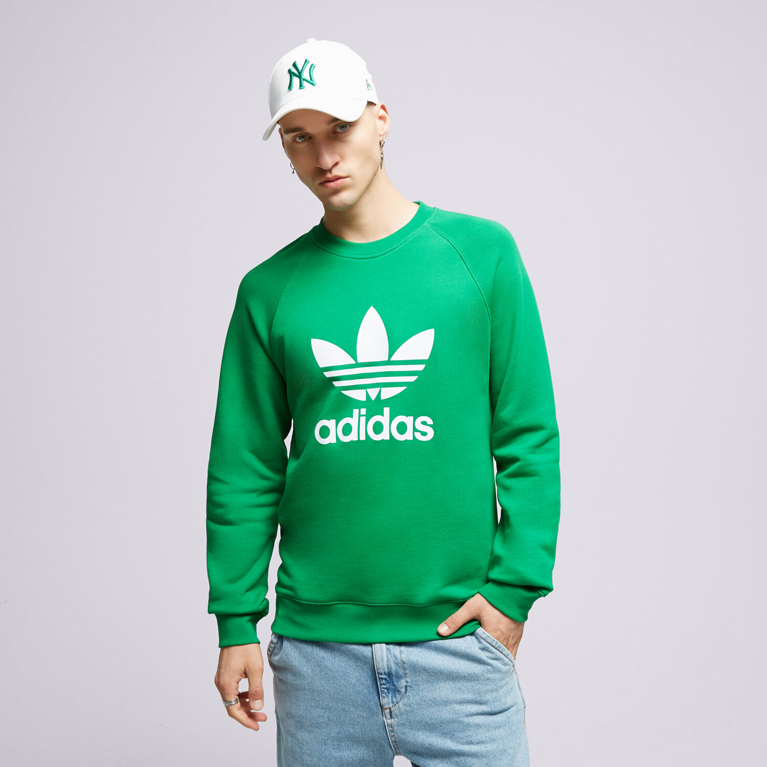 Bărbați bluză ADIDAS BLUZĂ TREFOIL CREW IM4503 Verde