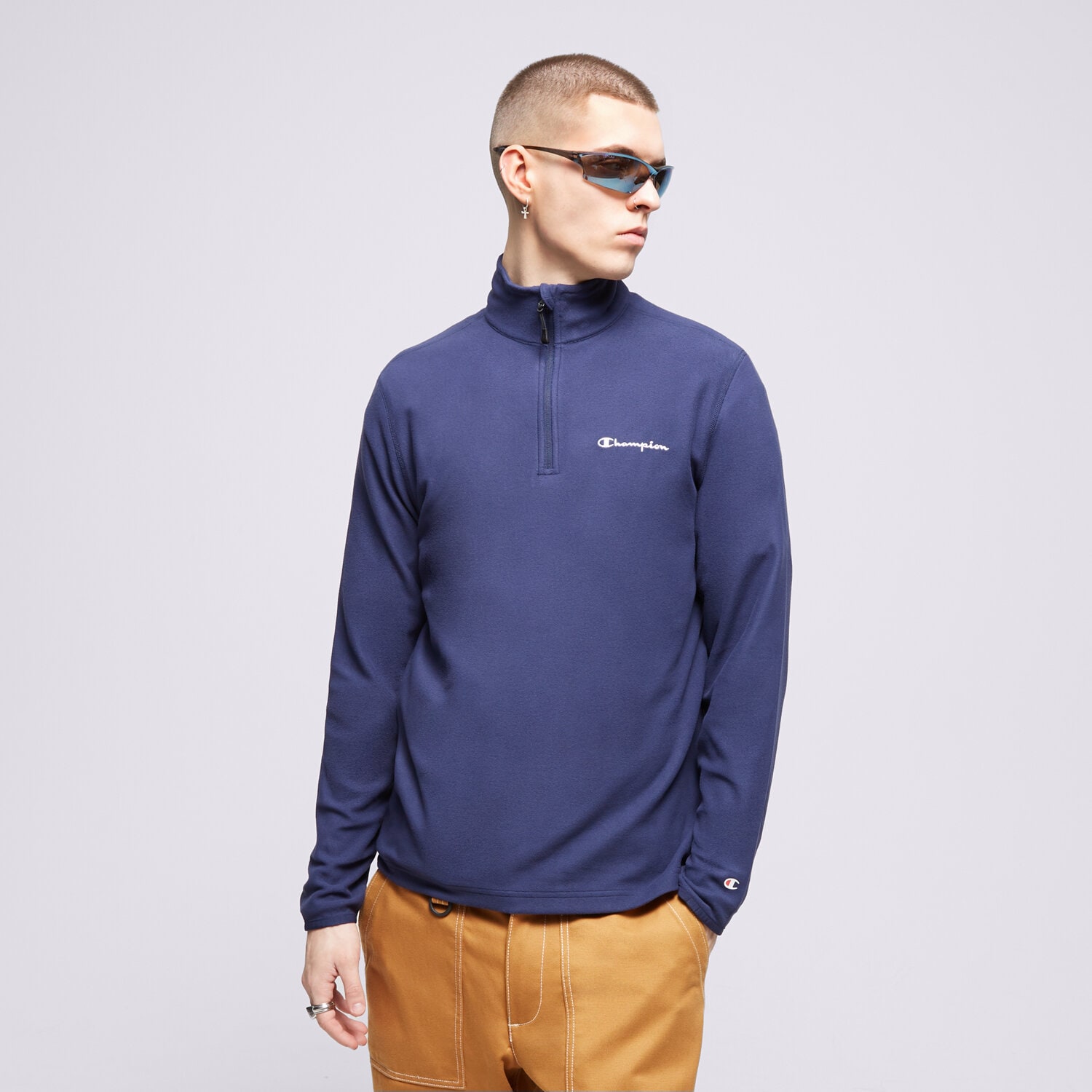 Bărbați bluză CHAMPION POLAR HALF ZIP TOP 216695BS526 Bleumarin