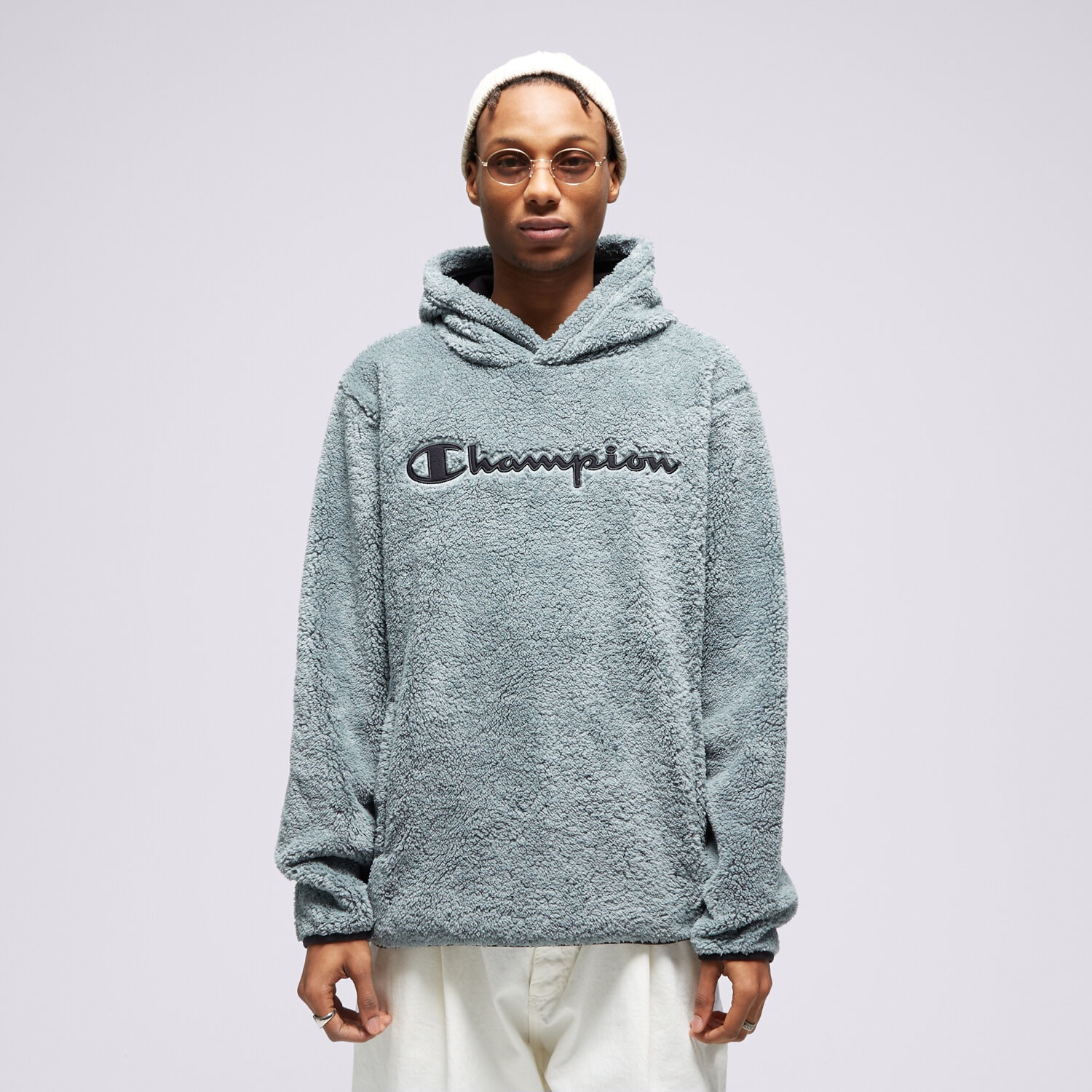 Bărbați bluză CHAMPION POLAR HOODED TOP 214973GS510 Verde