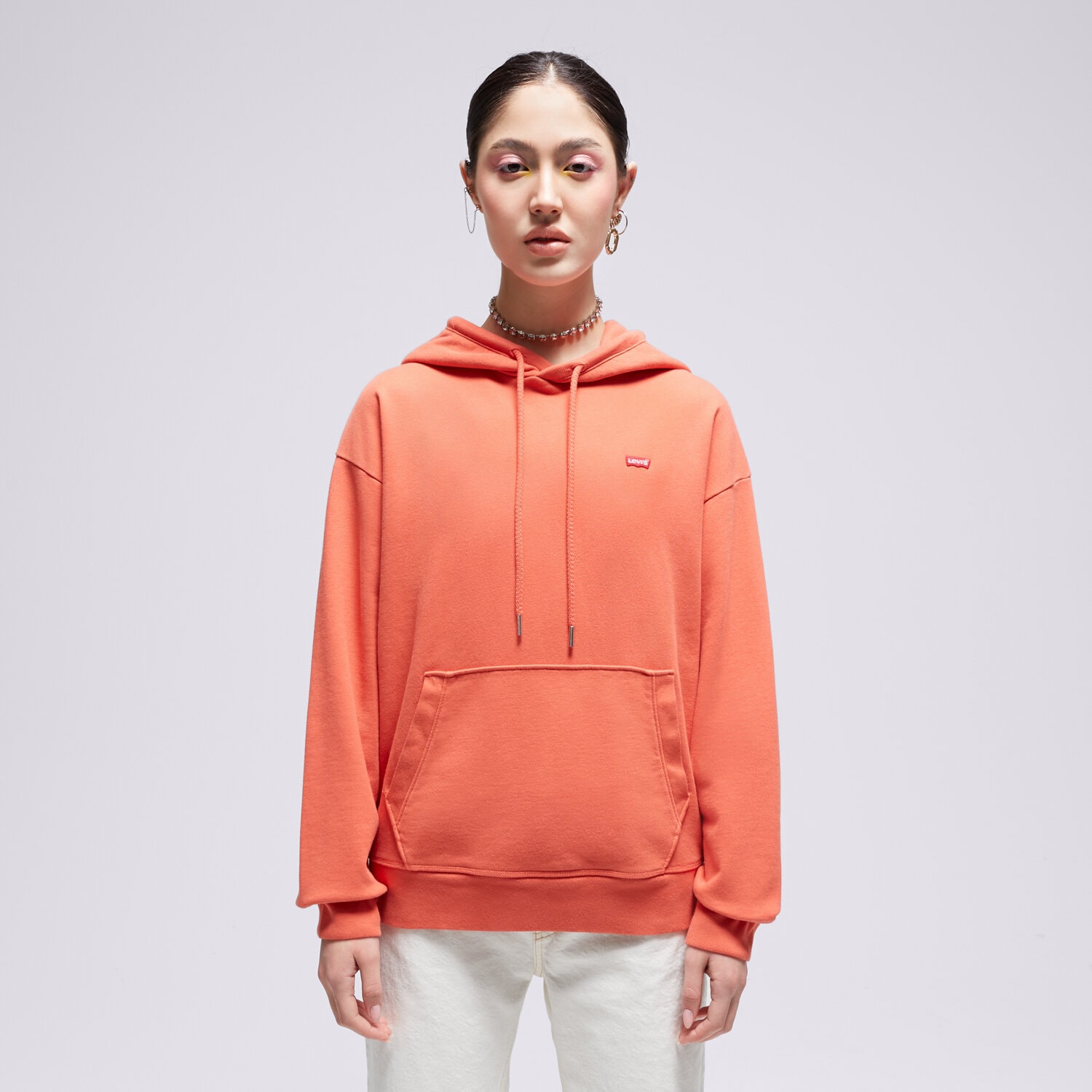 Femei bluză LEVI'S BLUZĂ CU GLUGĂ STANDARD HOODIE 24693-0044 Roșu
