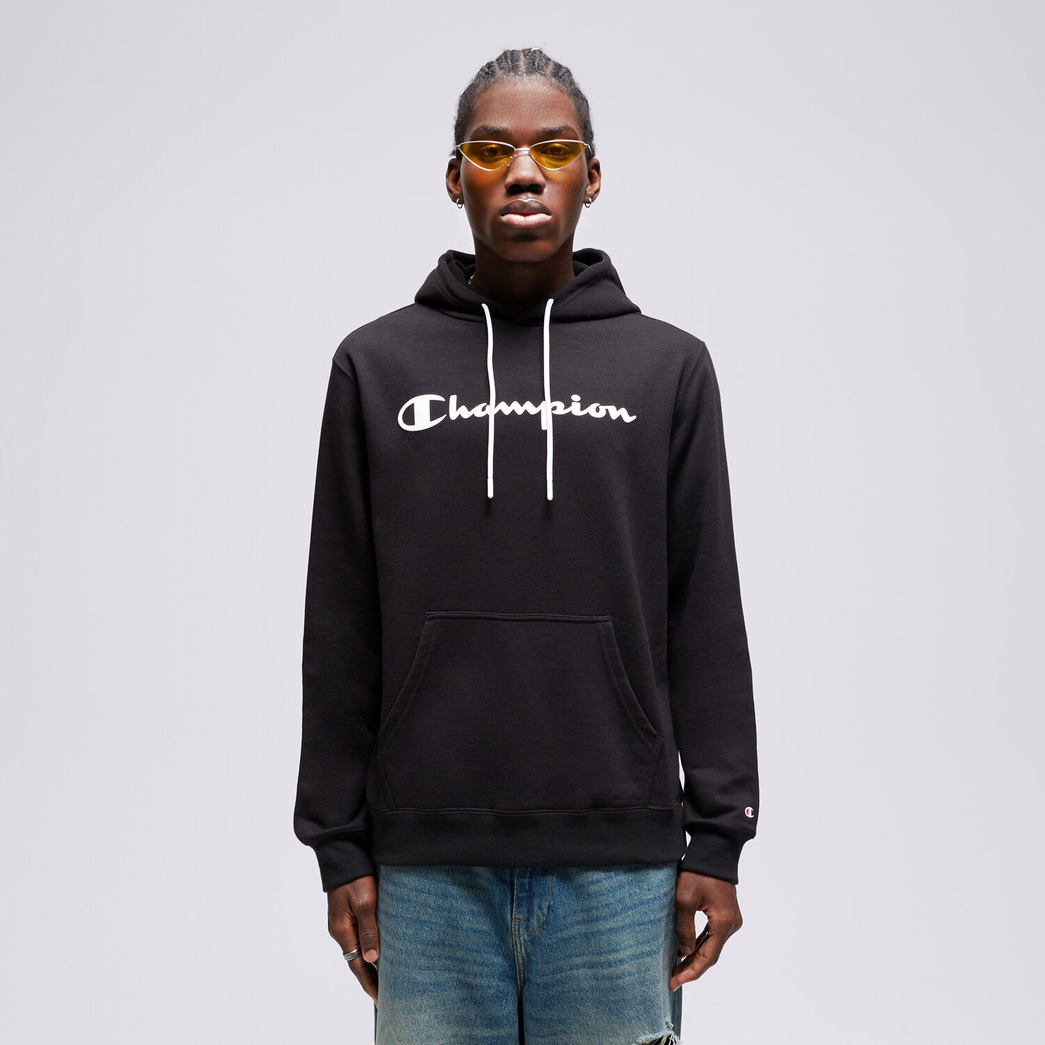 Bărbați bluză CHAMPION BLUZĂ HANORAC HOODED SWEATSHIRT 218528KK001 Negru