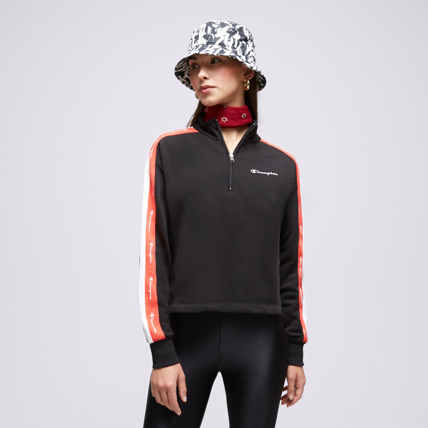 Femei bluză CHAMPION BLUZĂ HALF ZIP SWEATSHIRT 116224KK001 Negru