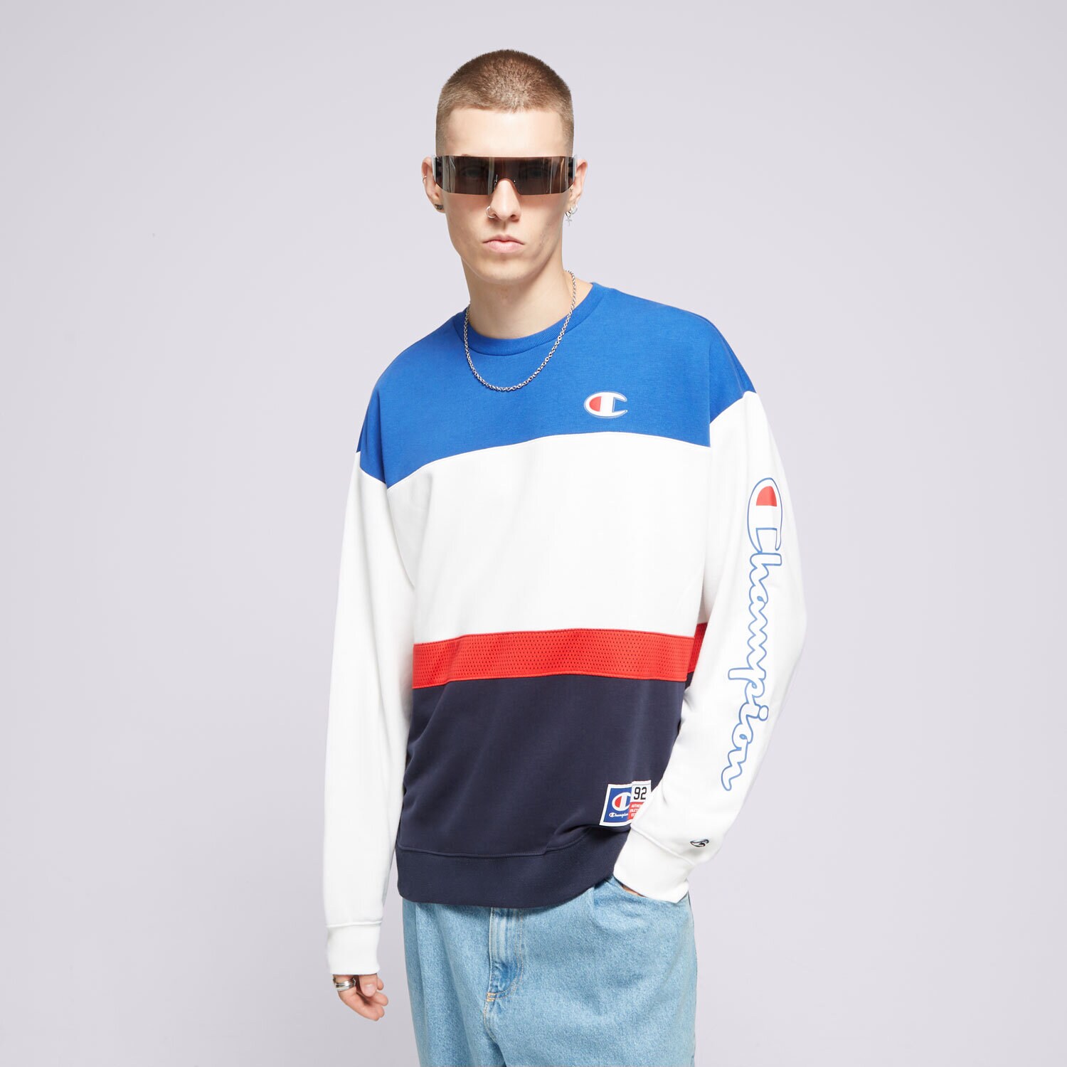 Bărbați bluză CHAMPION BLUZĂ CREWNECK RETRO SPORT 219739WW001 Mulicolor