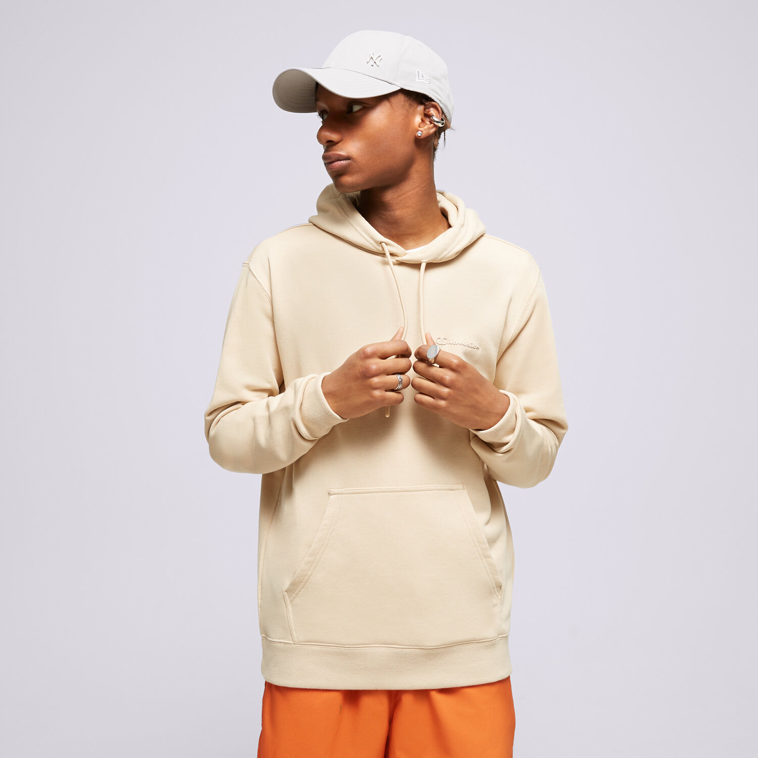 Bărbați bluză CHAMPION BLUZĂ HANORAC HOODED SWEATSHIRT 218535MS073 Bej