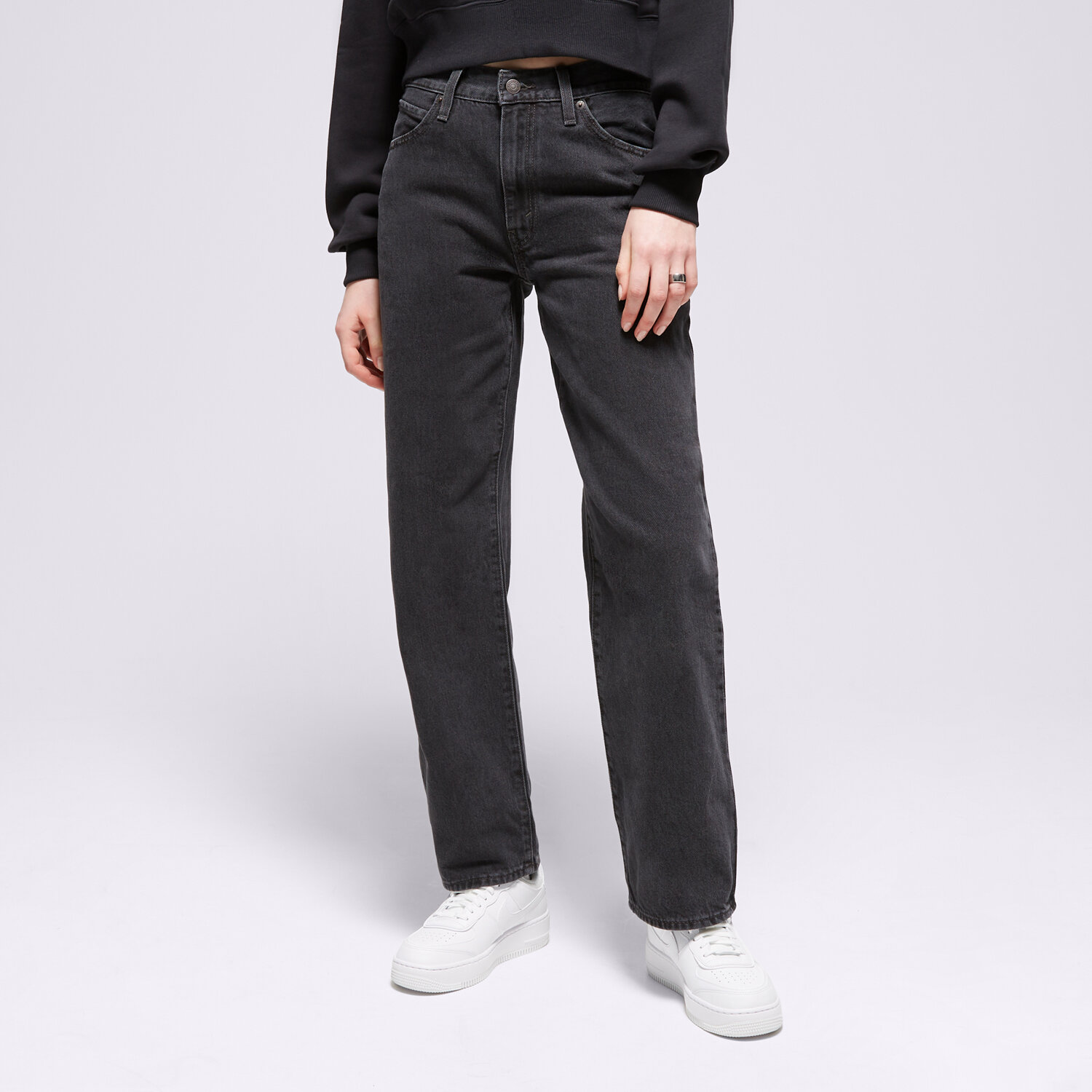 Femei pantaloni LEVI'S PANTALONI  94 BAGGY BLACKS A3510-0000 Negru