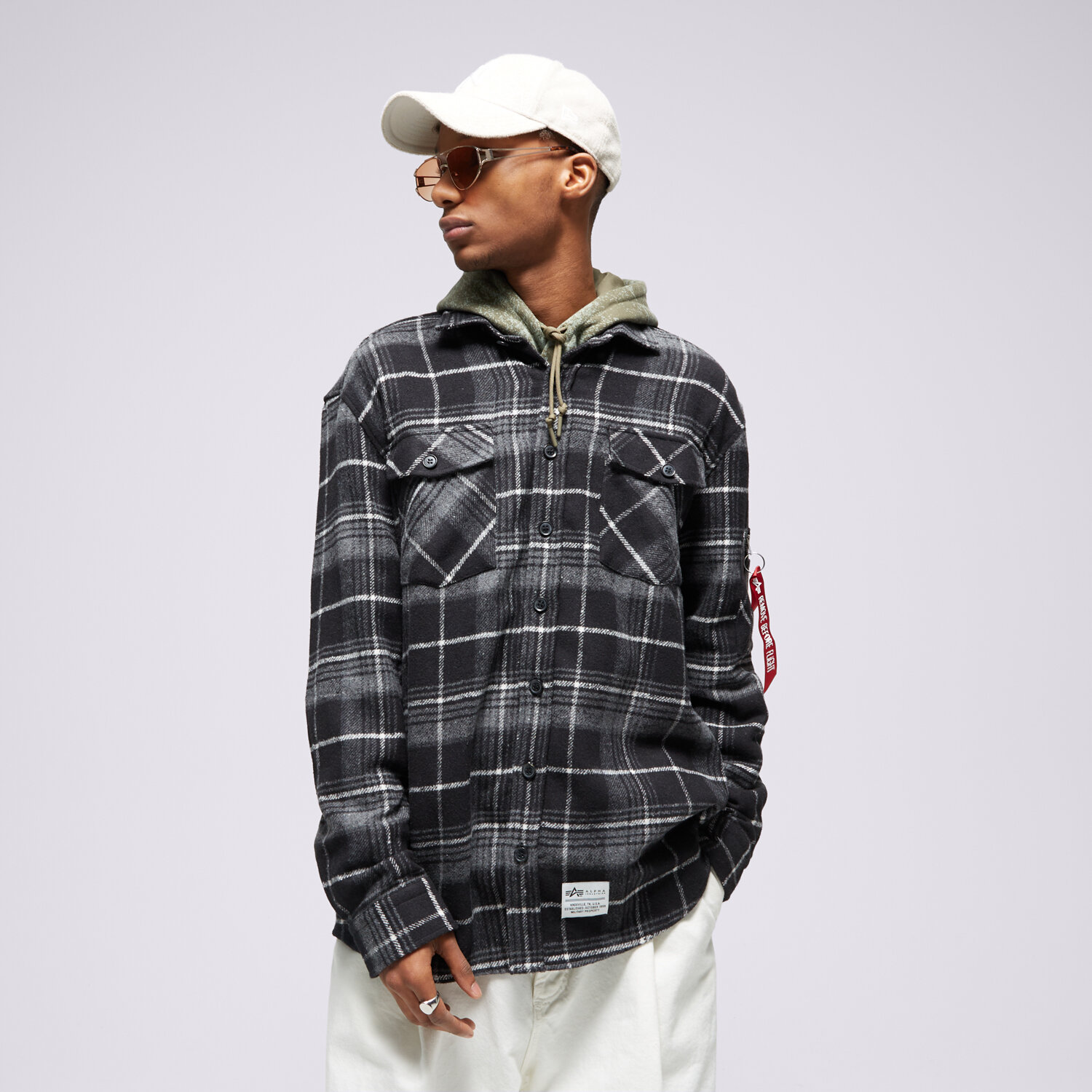 Bărbați tricou ALPHA INDUSTRIES CĂMAșĂ FLANNEL 108145198 Negru