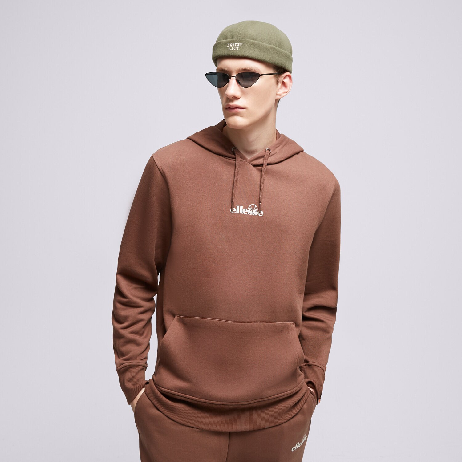 Bărbați bluză ELLESSE BLUZĂ HANORAC PERSHUTA OH HOODY D BRWN SHT16466202 Maro