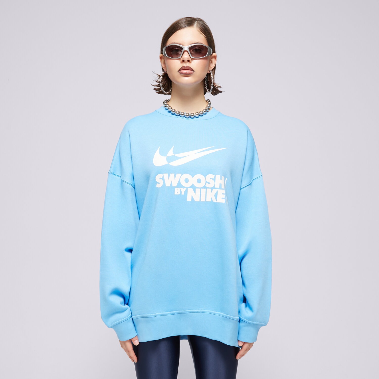 Femei bluză NIKE BLUZĂ W NSW FLC OS CREW GLS FZ4631-412 Albastru