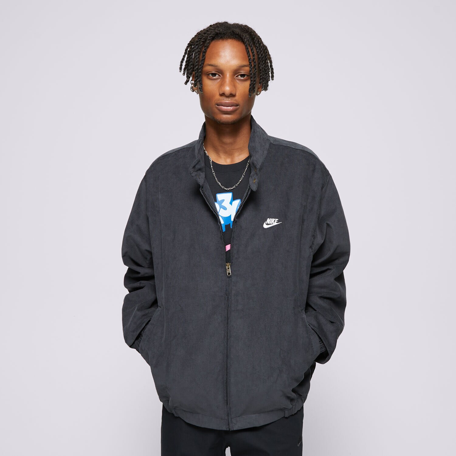 Bărbați jachetă NIKE JACHETĂ JACHETĂ DE SEZON    M NK CLUB HARRINGTON CRDRY FZ0631-010 Negru