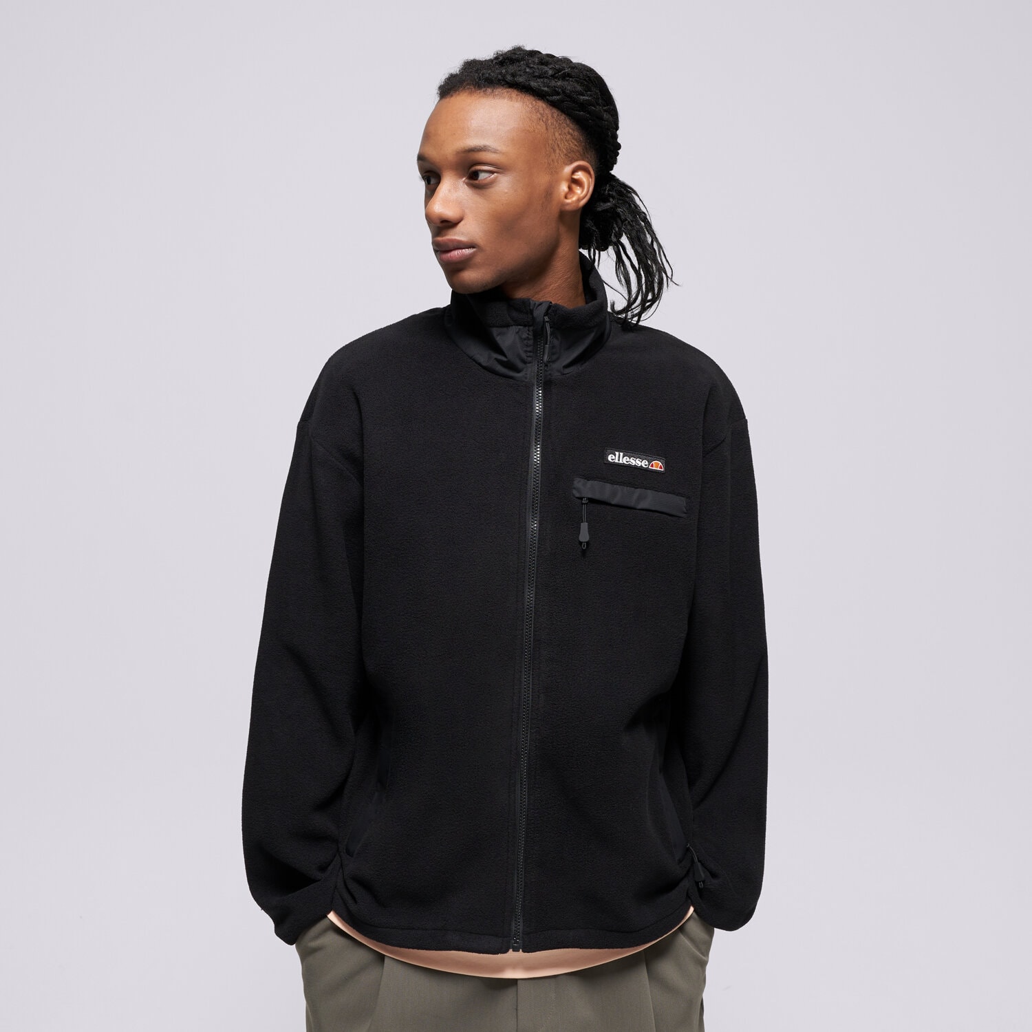 Bărbați bluză ELLESSE POLAR MASEBEN FLEECE JACKET BLK SHZ22306011 Negru