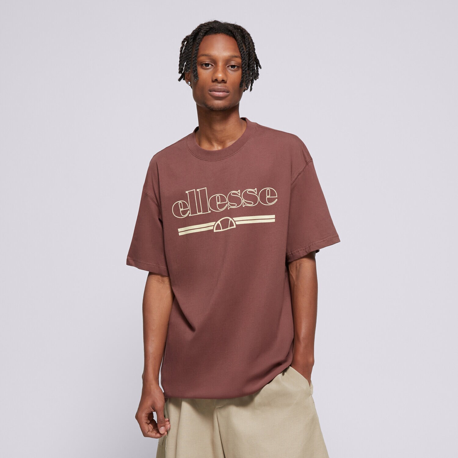 Bărbați tricou ELLESSE TRICOU STRAZO TEE BRWN SHX21070200 Maro