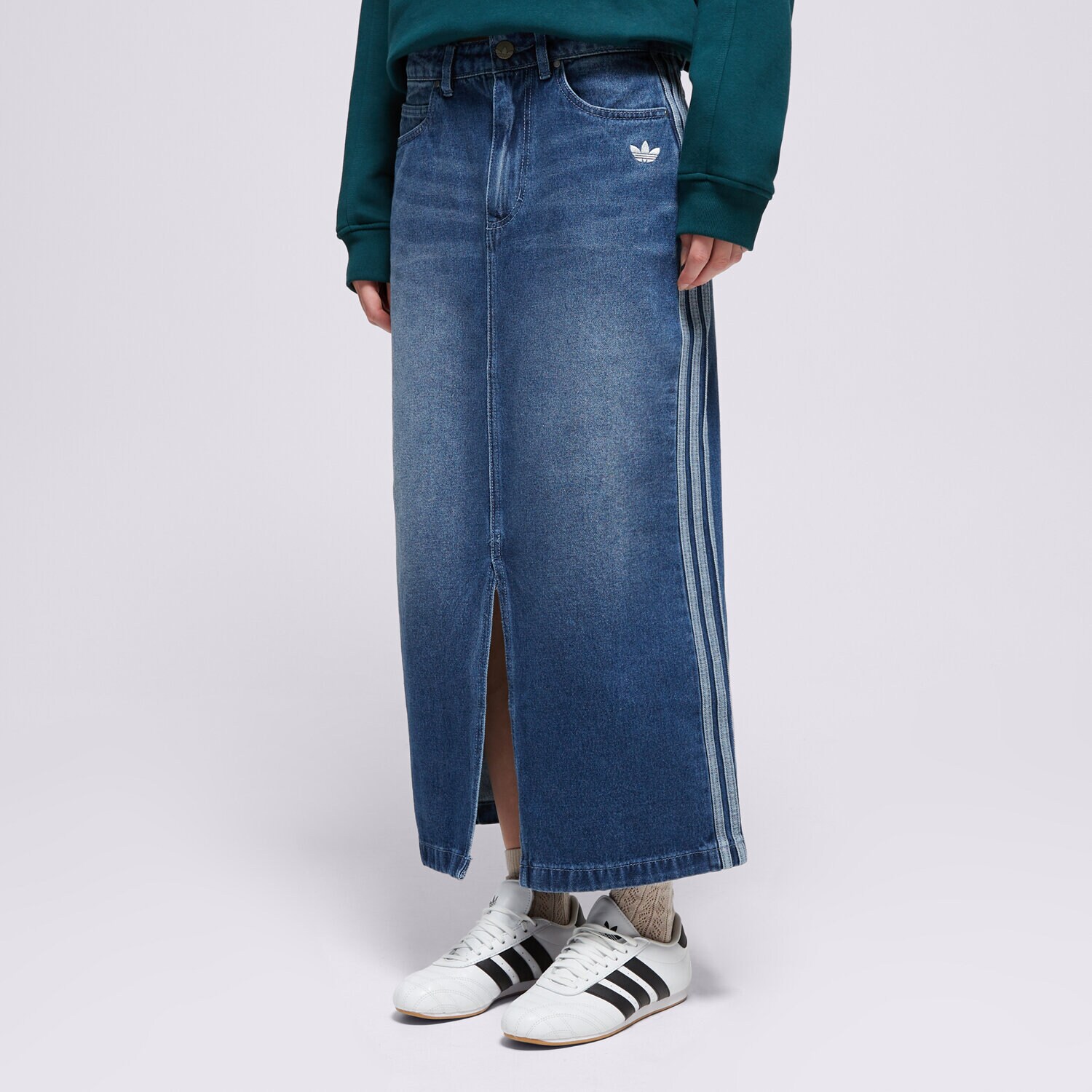 Femei rochii și fuste ADIDAS FUSTĂ DENIM LONG SKT JW2658 Albastru