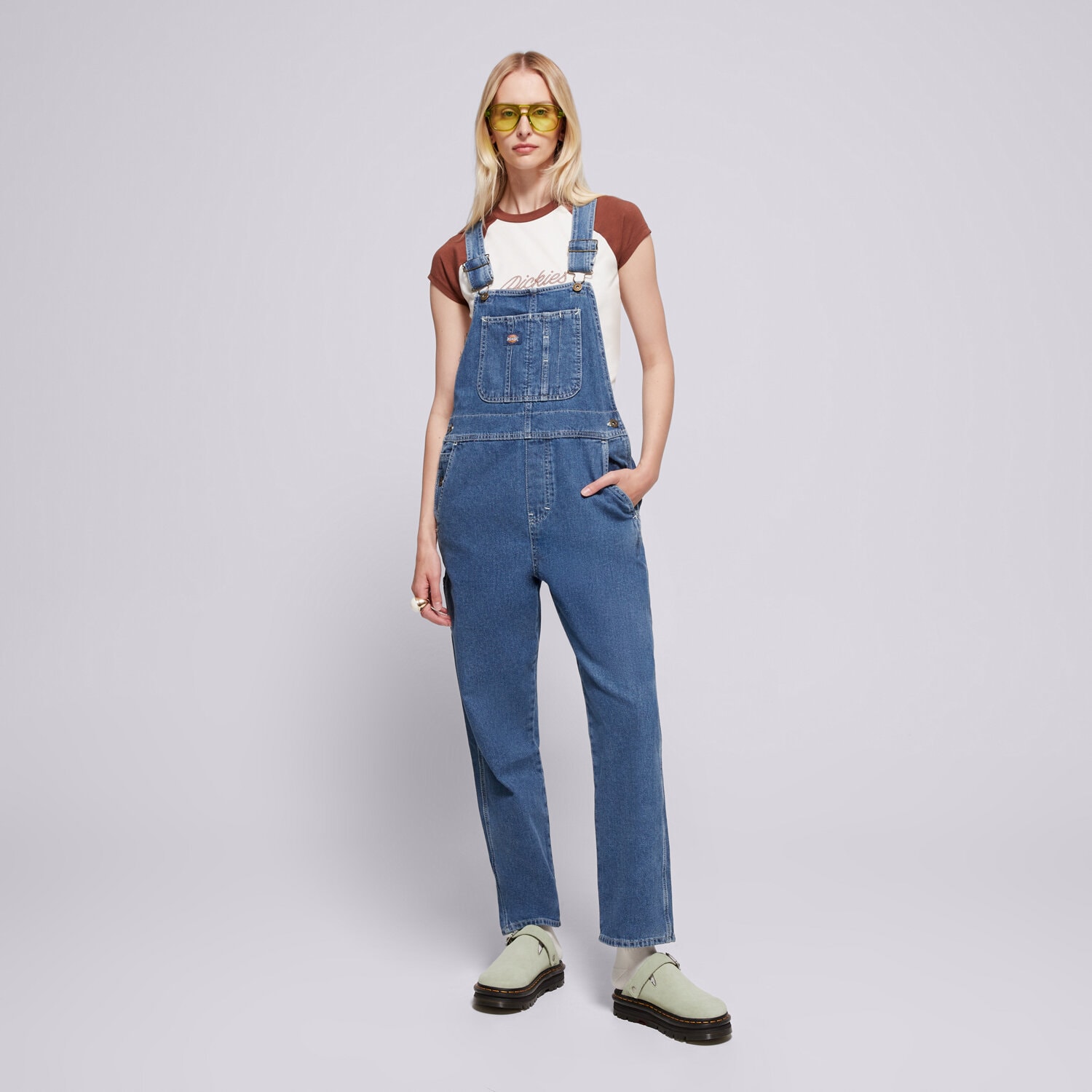 Femei pantaloni DICKIES PANTALONI  DICKIES CLASSIC DENIM BIB W DK0A4XYCCLB1 Albastru