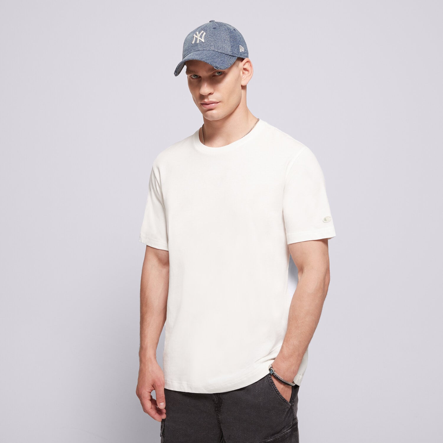 Bărbați tricou CHAMPION TRICOU SS TEE 220425 WW048 Alb