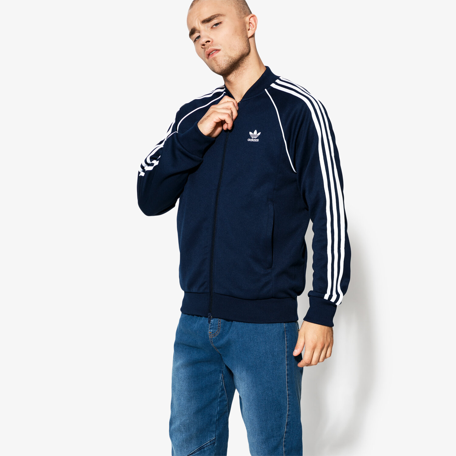 Bărbați bluză ADIDAS BLUZĂ SST TT ADICOLOR DH5822 Bleumarin