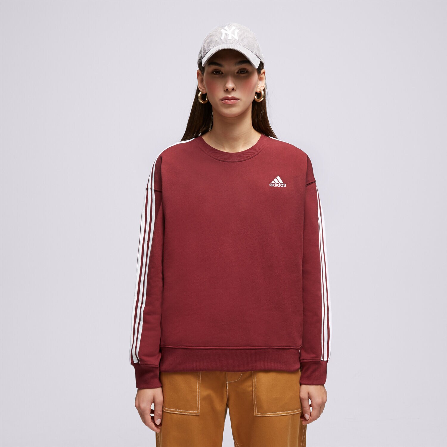 Femei bluză ADIDAS BLUZĂ W 3S FT SWT IL3433 Bordo